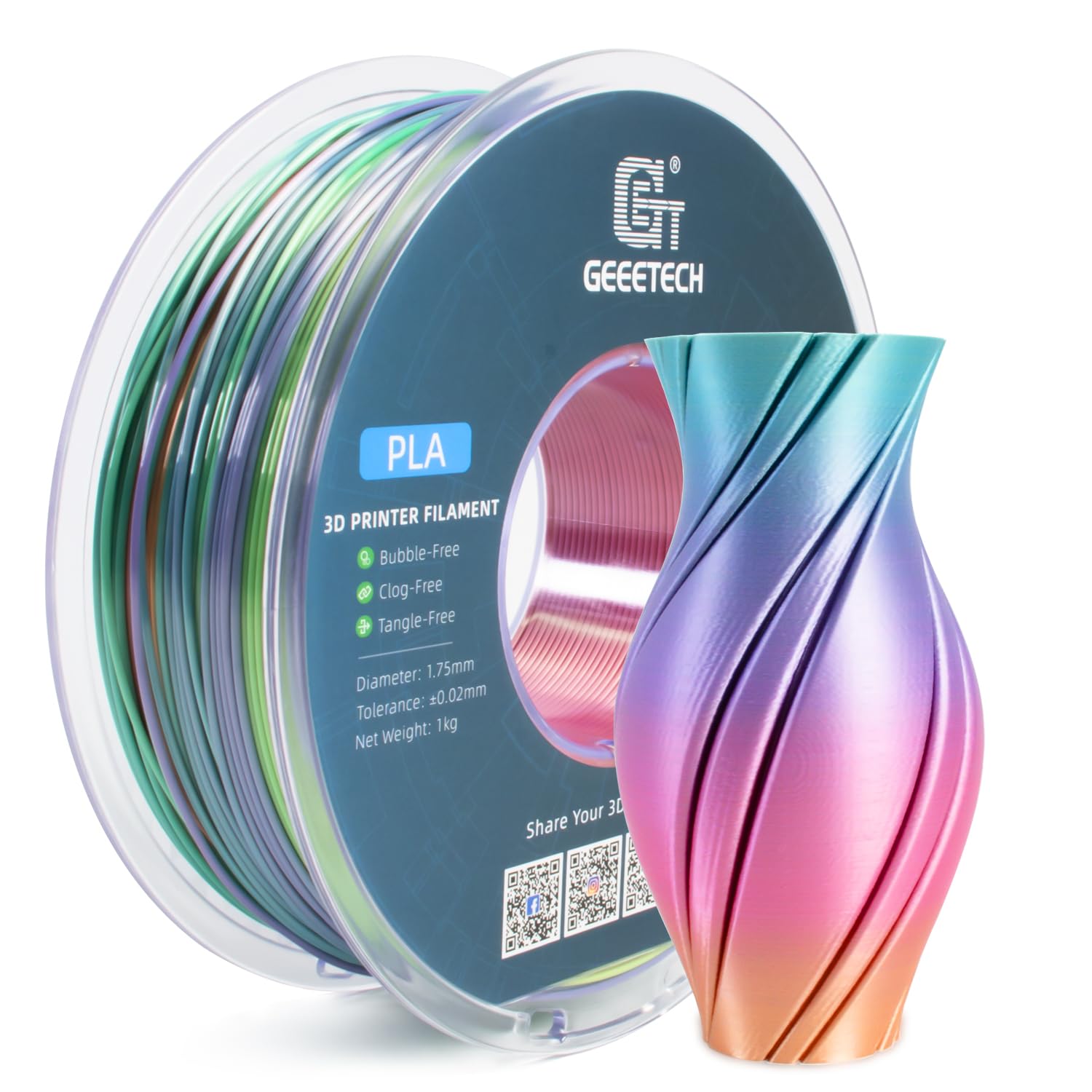 NEW GEEETECH 3D Printer Filament 1.75MM 1KG PLA/TPU/ABS+/PETG/Silk/Matte/HS-PLA - Afbeelding 46 van 298