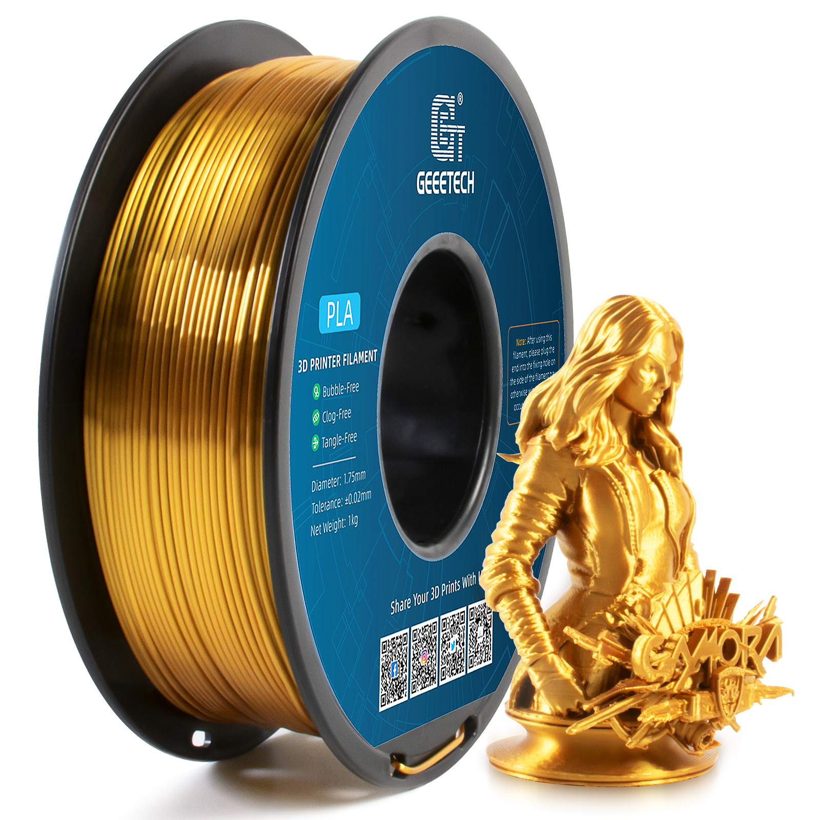 NEW GEEETECH 3D Printer Filament 1.75MM 1KG PLA/TPU/ABS+/PETG/Silk/Matte/HS-PLA - Afbeelding 48 van 298