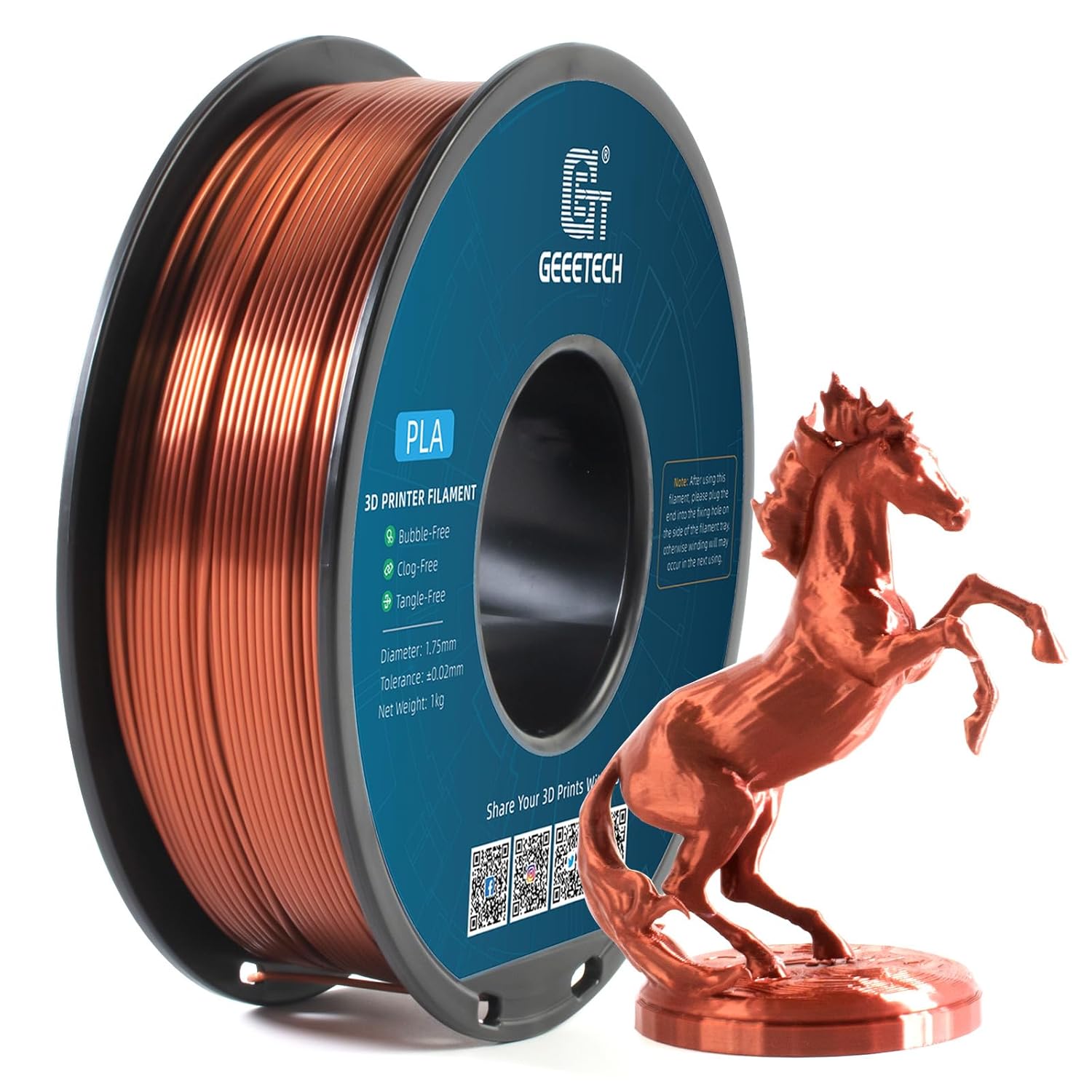 NEW GEEETECH 3D Printer Filament 1.75MM 1KG PLA/TPU/ABS+/PETG/Silk/Matte/HS-PLA - Afbeelding 49 van 298