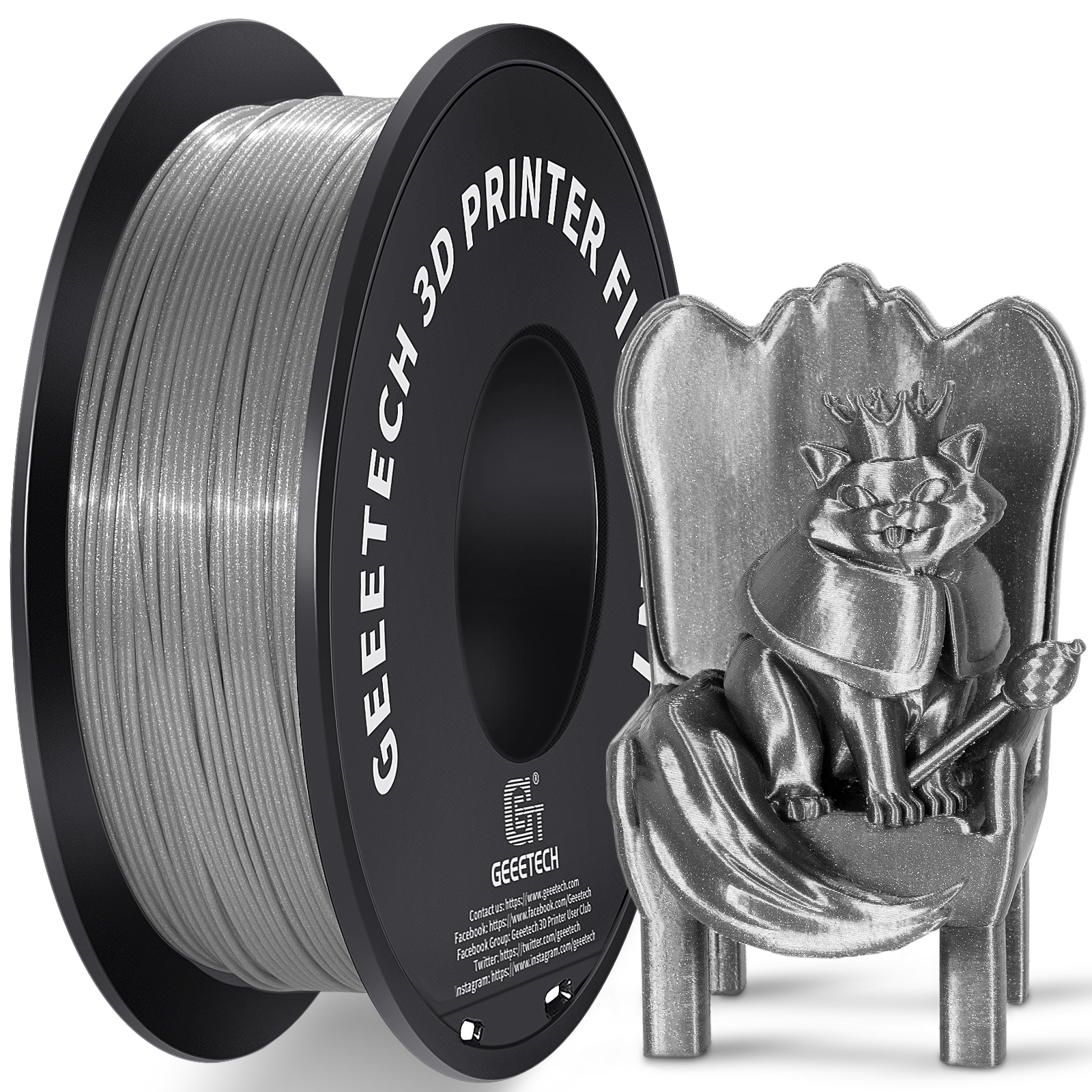 NEW GEEETECH 3D Printer Filament 1.75MM 1KG PLA/TPU/ABS+/PETG/Silk/Matte/HS-PLA - Afbeelding 101 van 298