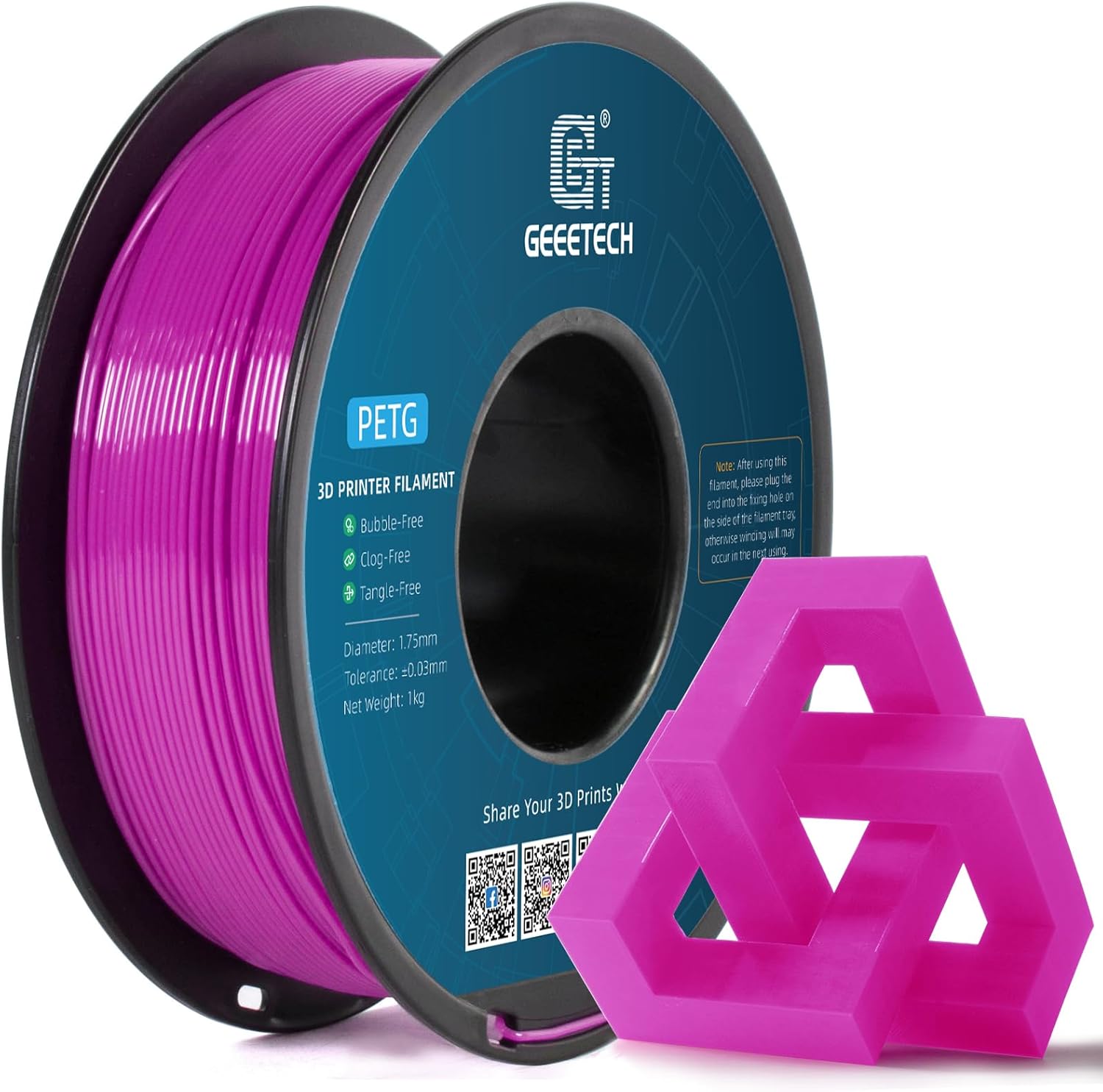 NEW GEEETECH 3D Printer Filament 1.75MM 1KG PLA/TPU/ABS+/PETG/Silk/Matte/HS-PLA - Afbeelding 169 van 298