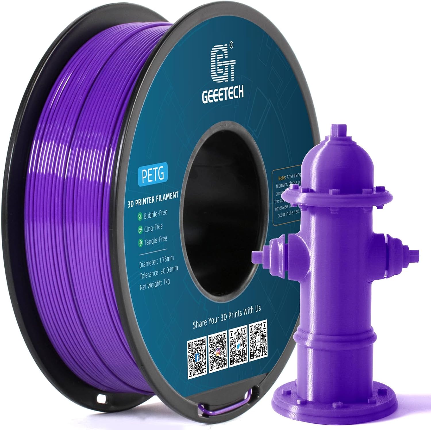 NEW GEEETECH 3D Printer Filament 1.75MM 1KG PLA/TPU/ABS+/PETG/Silk/Matte/HS-PLA - Afbeelding 170 van 298