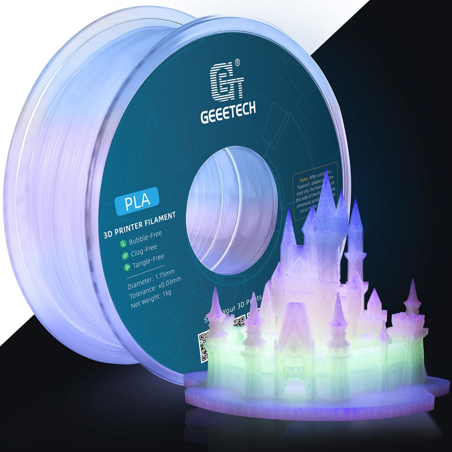 NEW GEEETECH 3D Printer Filament 1.75MM 1KG PLA/TPU/ABS+/PETG/Silk/Matte/HS-PLA - Afbeelding 247 van 298