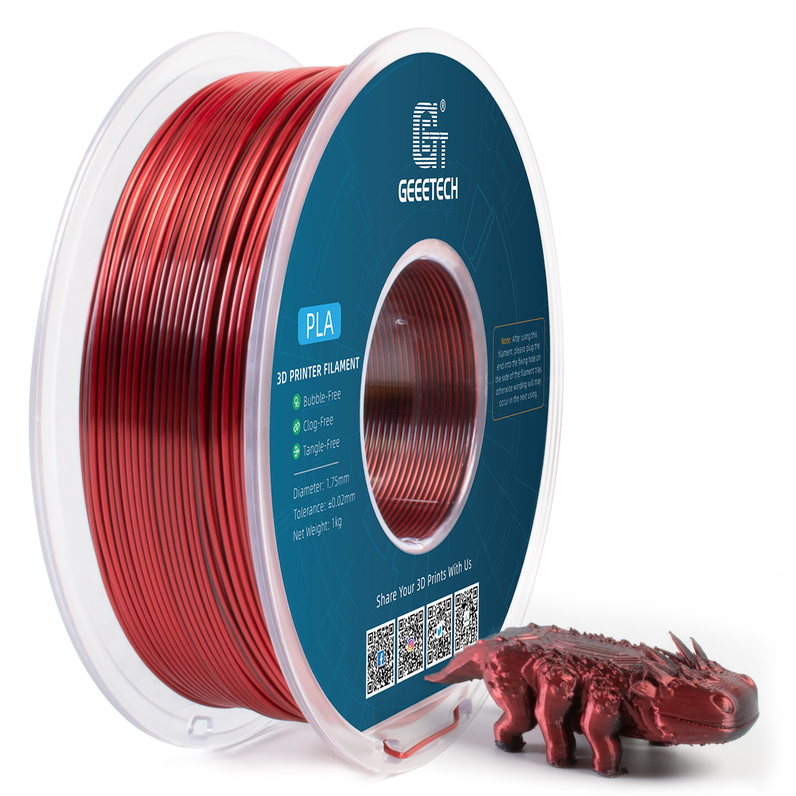 NEW GEEETECH 3D Printer Filament 1.75MM 1KG PLA/TPU/ABS+/PETG/Silk/Matte/HS-PLA - Afbeelding 184 van 298