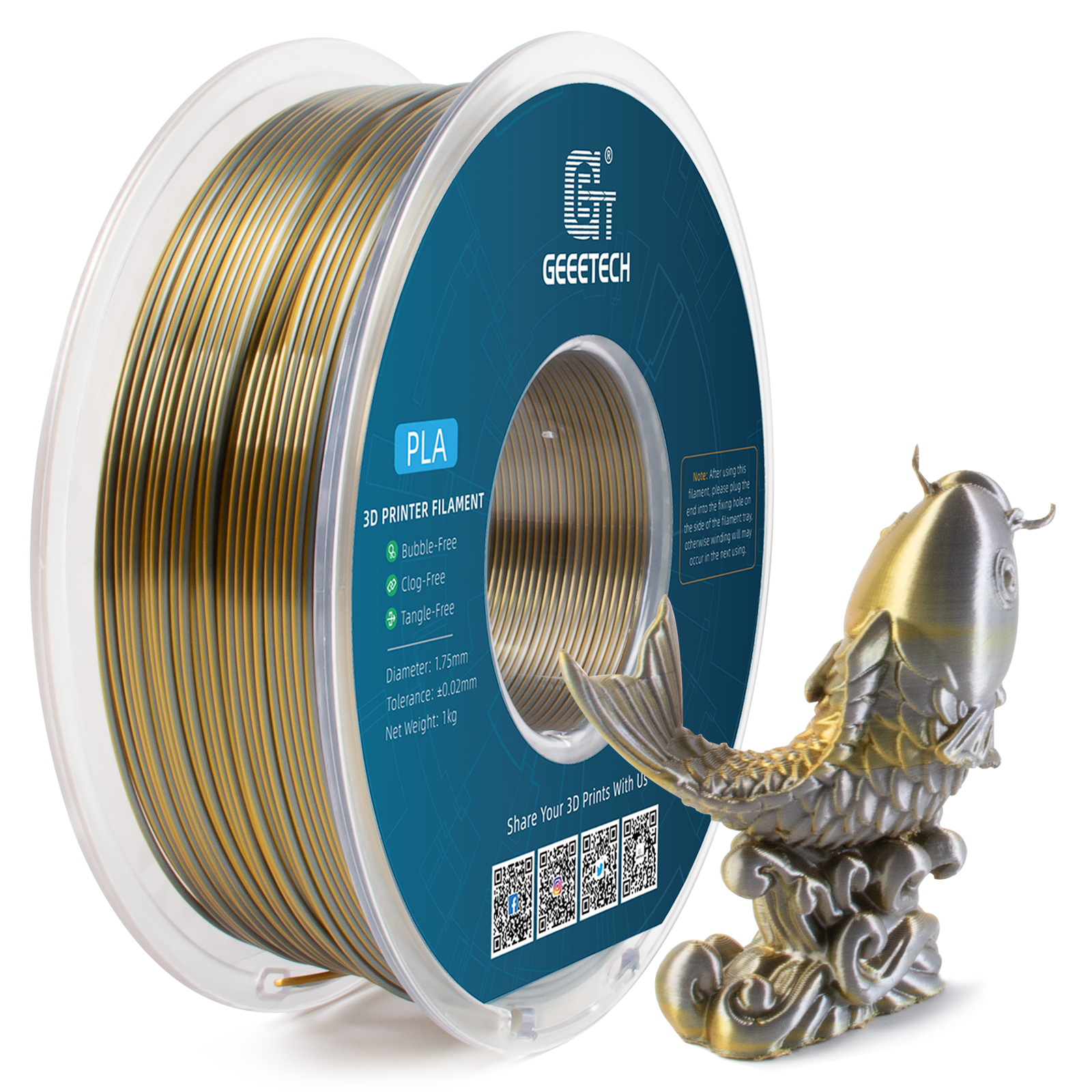 NEW GEEETECH 3D Printer Filament 1.75MM 1KG PLA/TPU/ABS+/PETG/Silk/Matte/HS-PLA - Afbeelding 143 van 298