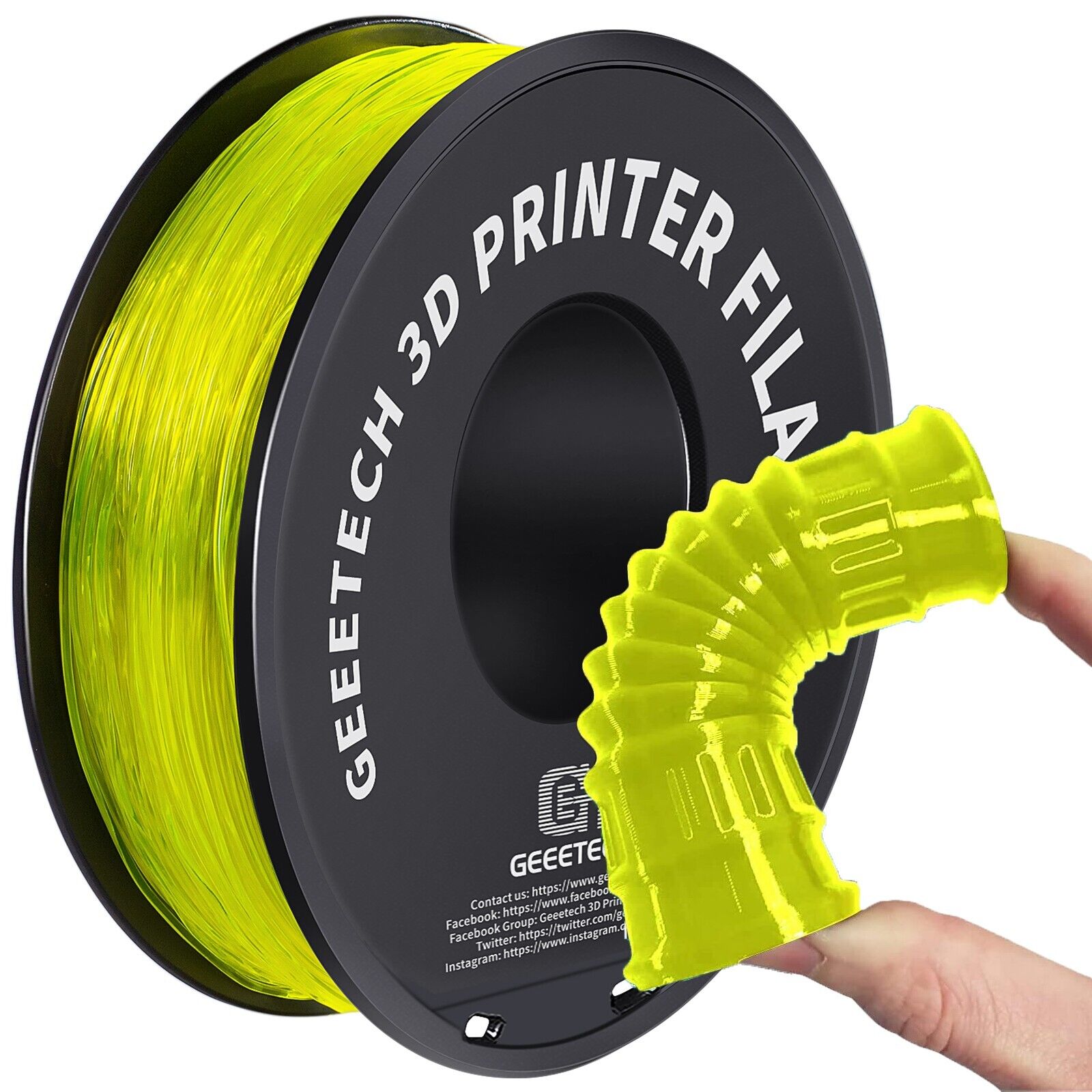 1kg 1,75 mm GEEETECH Drukarka 3D Filament Elastyczny TPU Przezroczysty / Jednolity kolor 95A - Zdjęcie 28 z 42