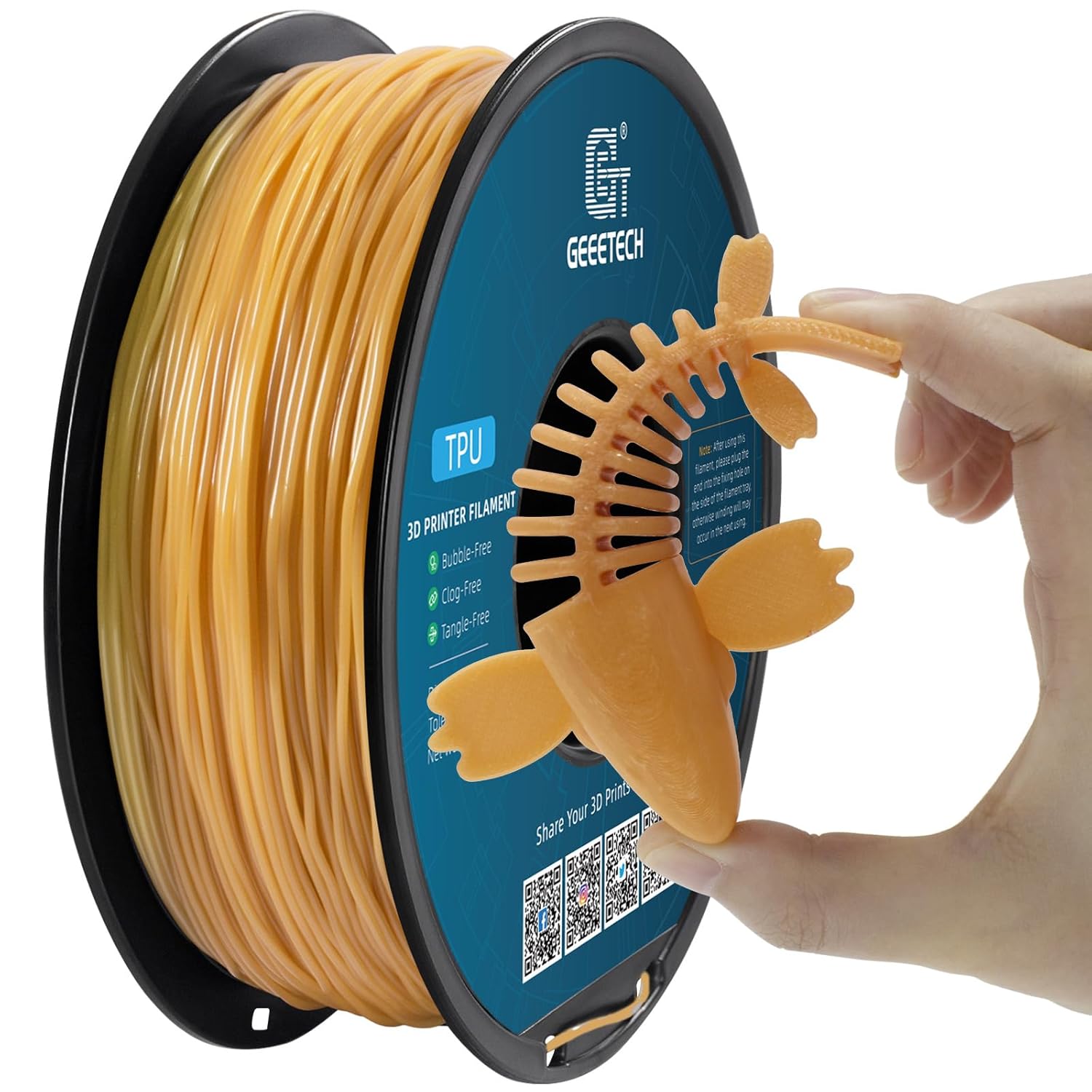 1kg 1,75 mm GEEETECH Drukarka 3D Filament Elastyczny TPU Przezroczysty / Jednolity kolor 95A - Zdjęcie 29 z 42