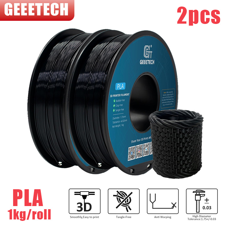 2pcs 1KG/Roll 1.75mm Black White Regular PLA Geeetech PLA Filaments 3D Filaments - Picture 6 of 7