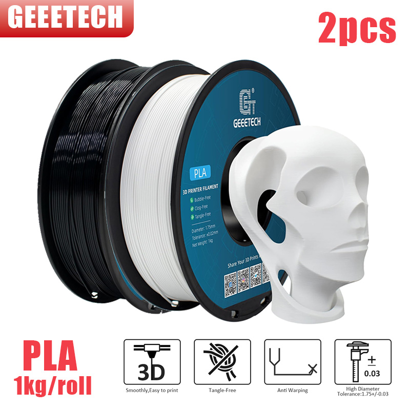 2pcs 1KG/Roll 1.75mm Black White Regular PLA Geeetech PLA Filaments 3D Filaments - Picture 7 of 7