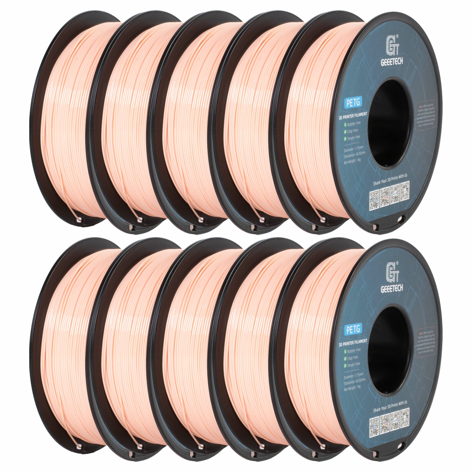 10KG 1kg/Roll PETG Geeetech 3D Filament 1.75 Strong &amp; Durable Consumables