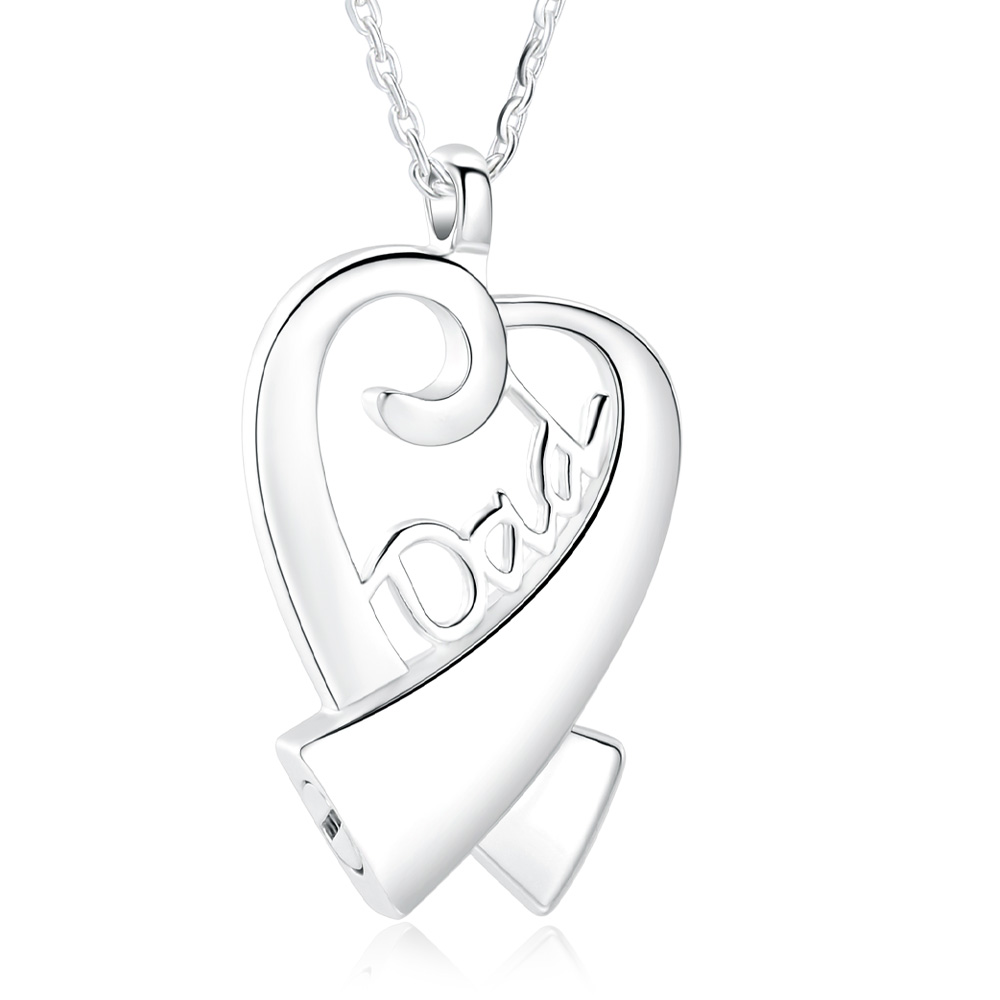 925 Sterling Silver Heart Loved Ones Urn Pendant Necklace Keepsake Memorial Gift