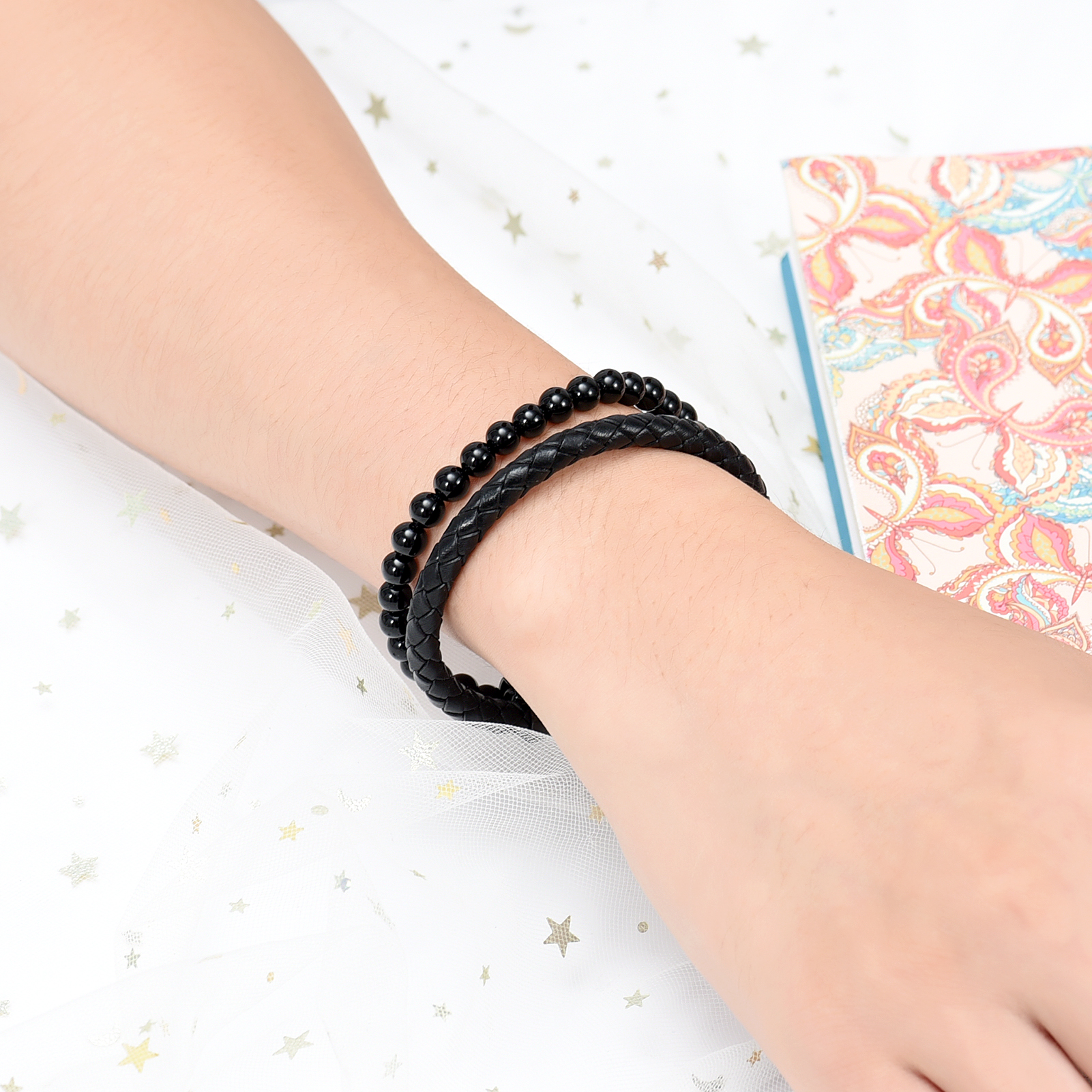 Minicremation Leather Cremation Bracelet – Lava Stone Urn Bracelet For Ashes, Onyx Bead Memorial Jewelry For Men & Women - View #9