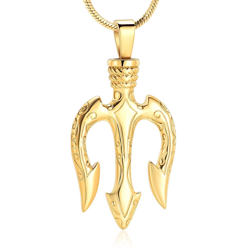 thumbnail image 2 of Poseidon Trident Cremation Jewelry For Ashes Ancient Greece Amulet Urn Necklace 2 of 11