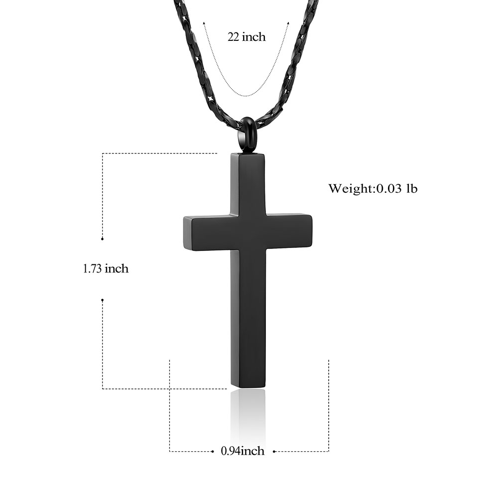 Cross Cremation Necklace for Ashes Stainless Steel Cross Pendant Urn Necklace US