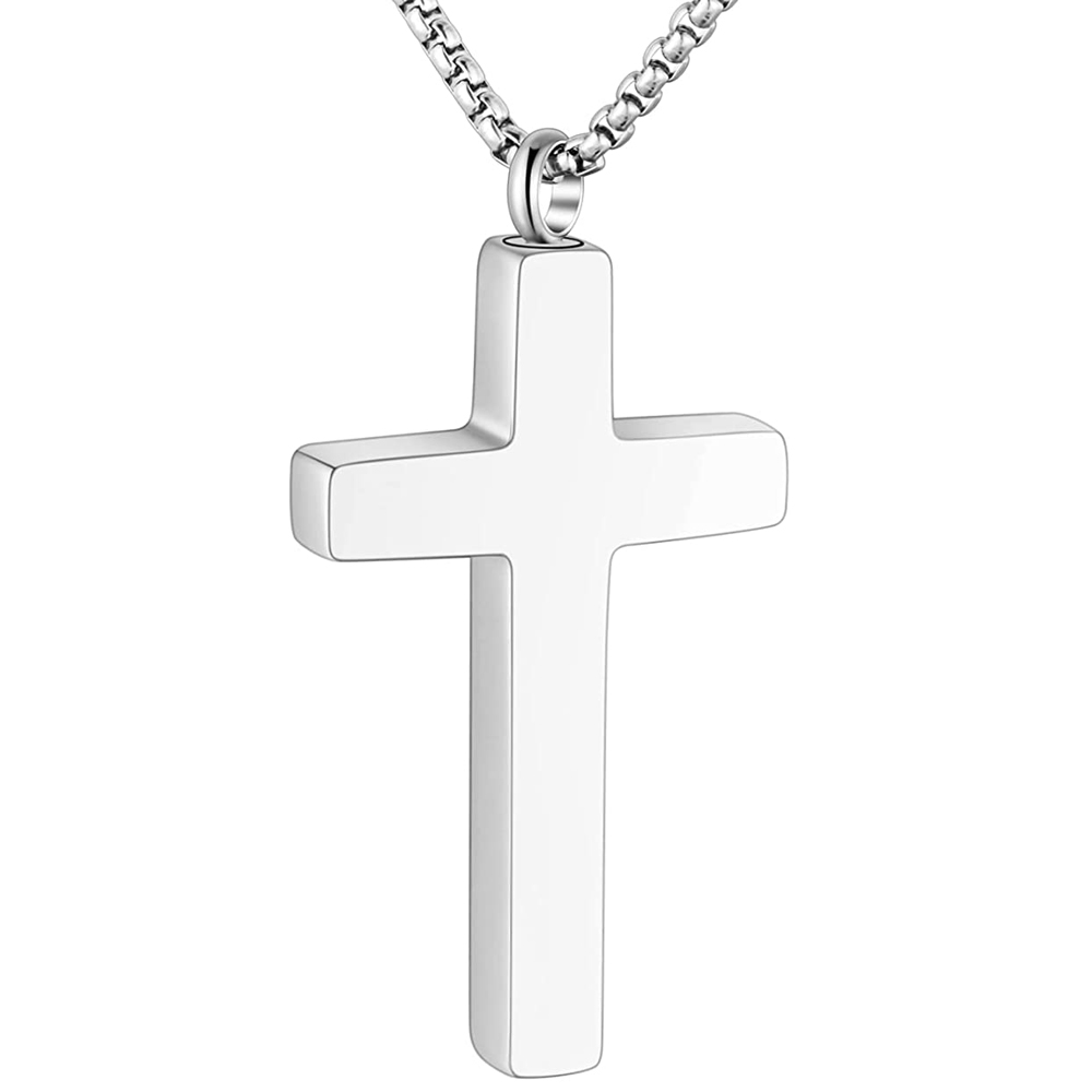 Cross Cremation Necklace for Ashes Stainless Steel Cross Pendant Urn Necklace US