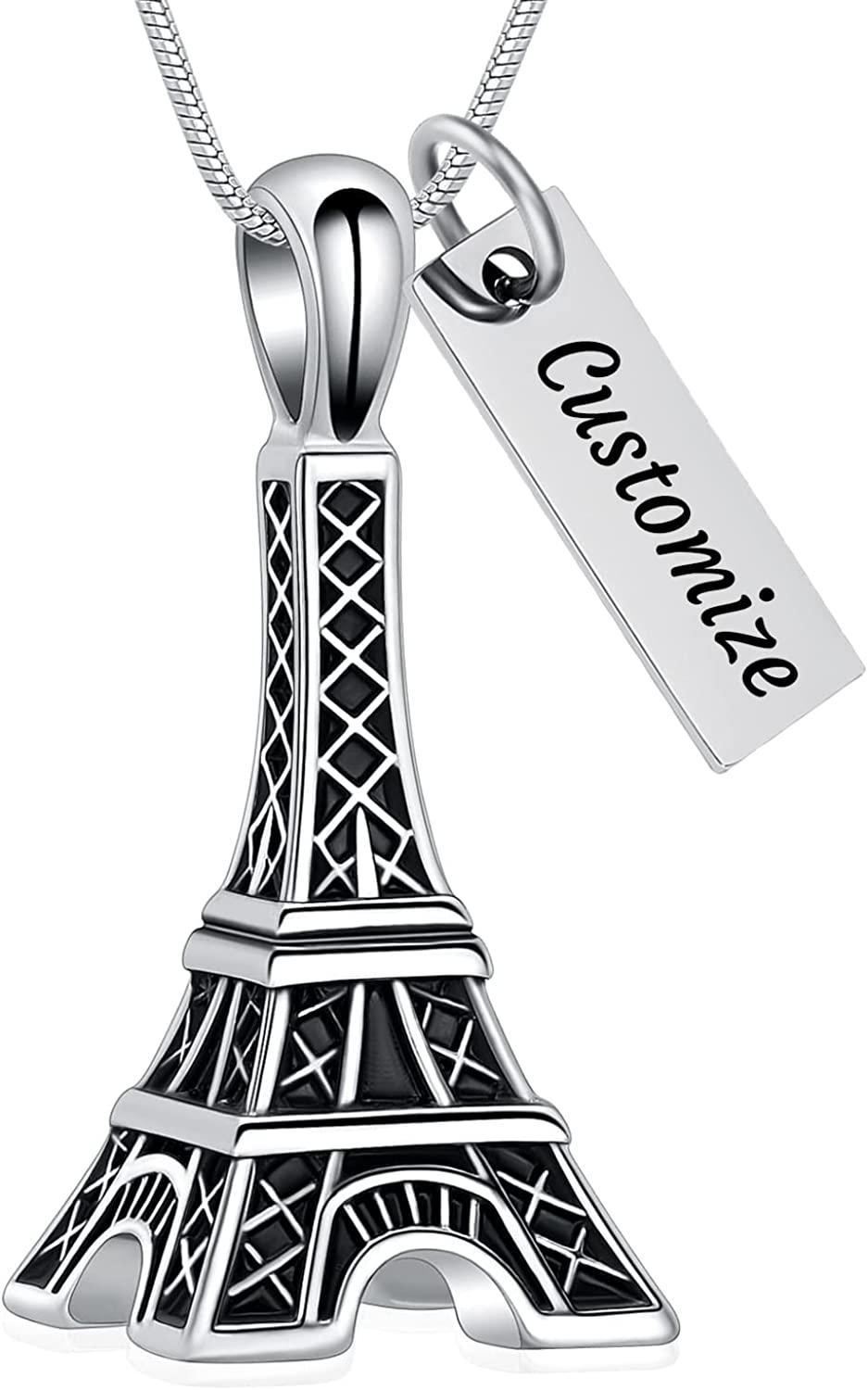 Eiffel Tower Pendant Urn Necklace Paris Jewelry for Mom Women Cremation Jewelry