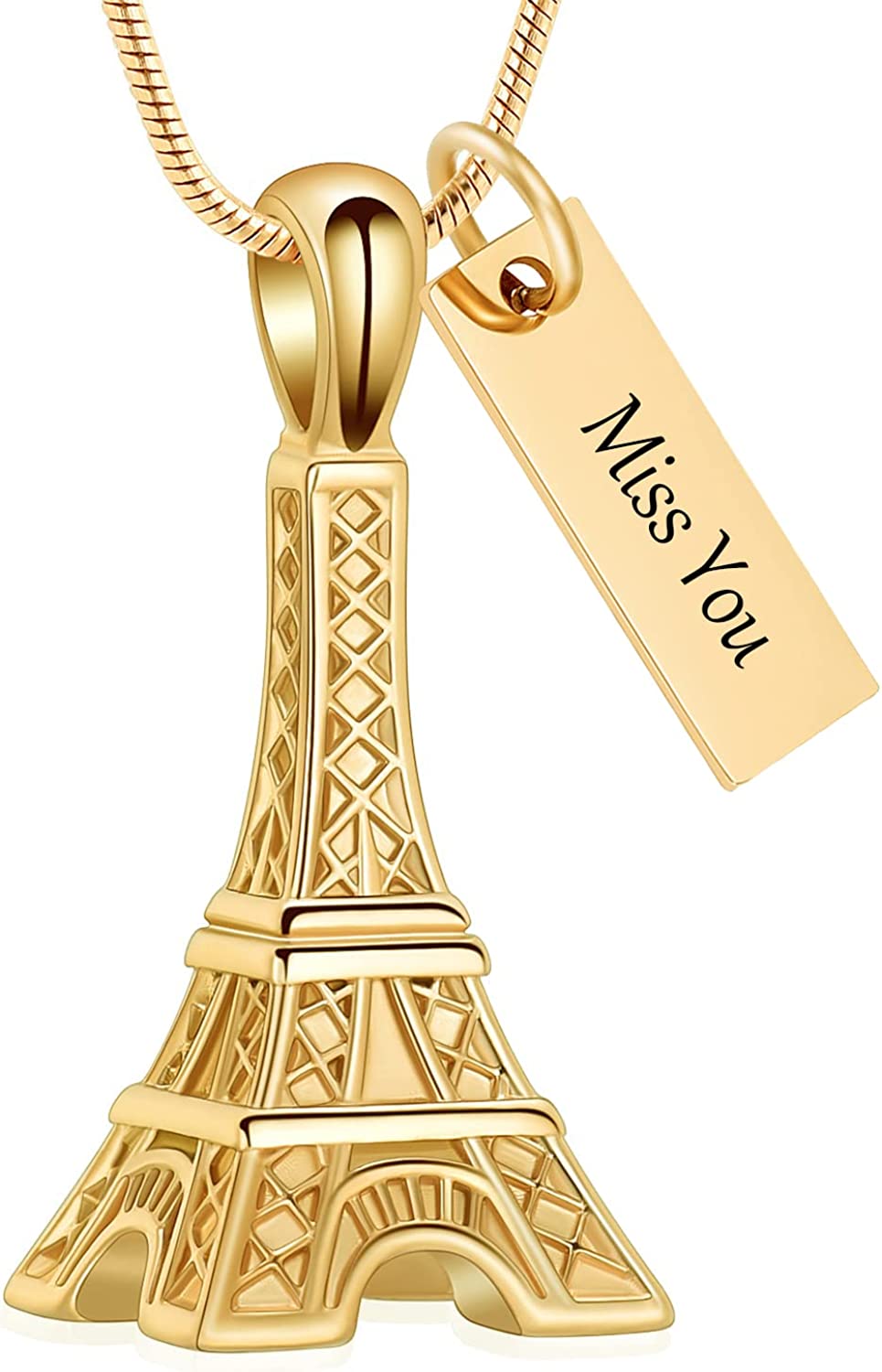 Eiffel Tower Pendant Urn Necklace Paris Jewelry for Mom Women Cremation Jewelry