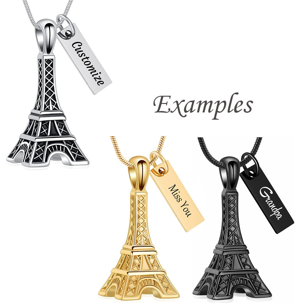 Eiffel Tower Pendant Urn Necklace Paris Jewelry for Mom Women Cremation Jewelry