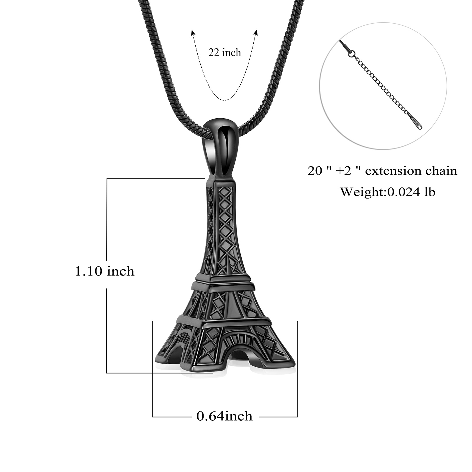 Eiffel Tower Pendant Urn Necklace Paris Jewelry for Mom Women Cremation Jewelry