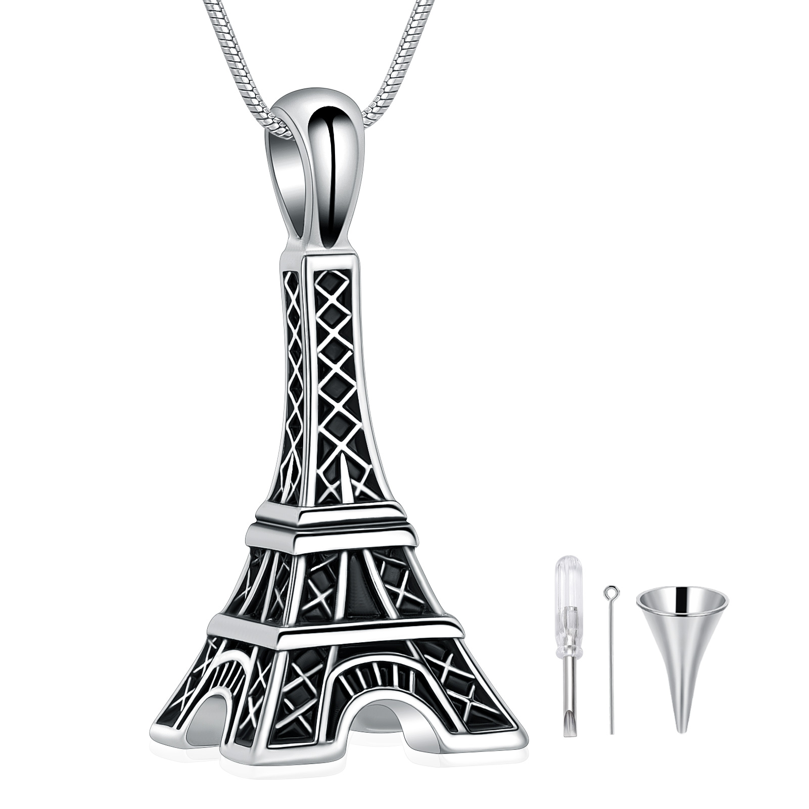 Eiffel Tower Pendant Urn Necklace Paris Jewelry for Mom Women Cremation Jewelry