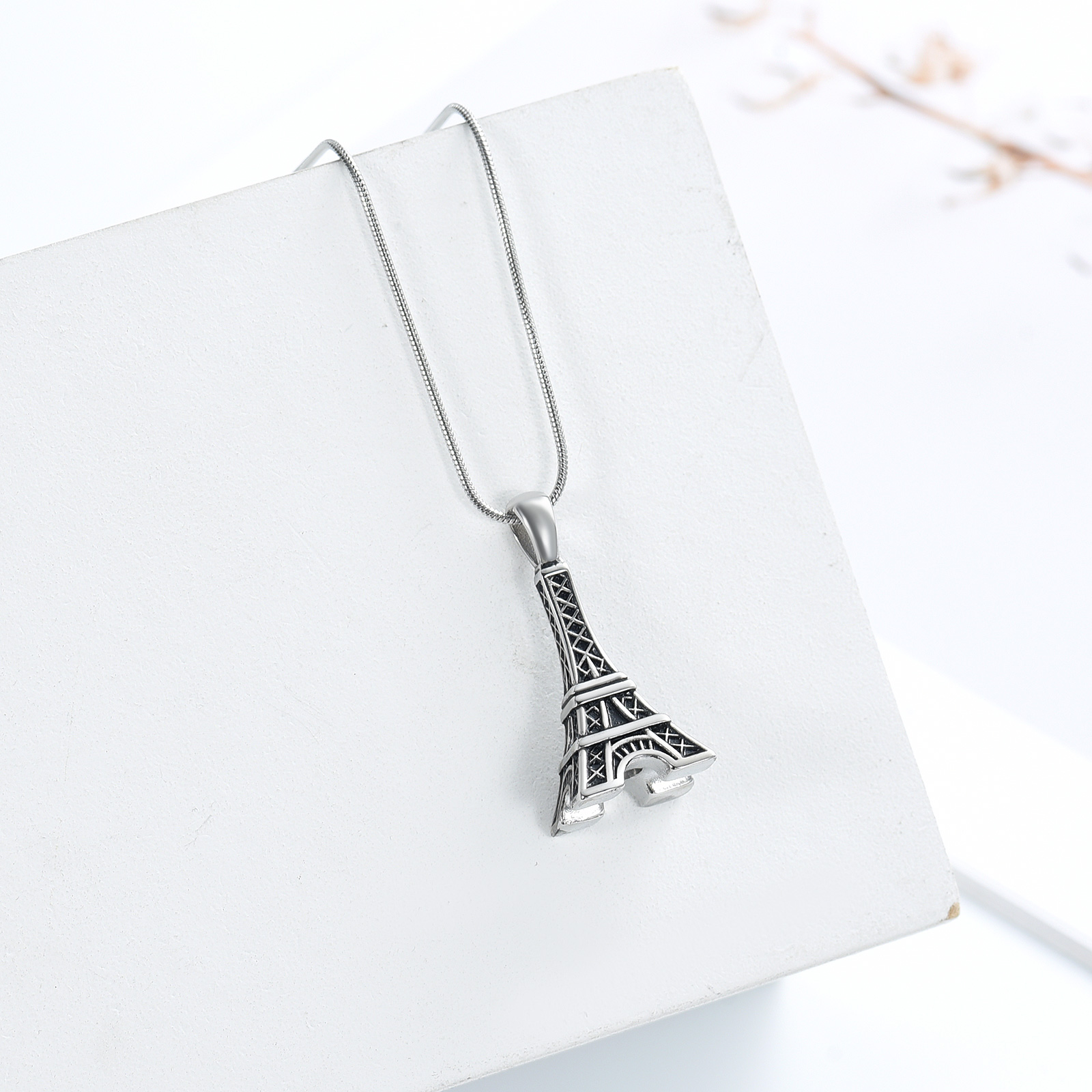 Eiffel Tower Pendant Urn Necklace Paris Jewelry for Mom Women Cremation Jewelry