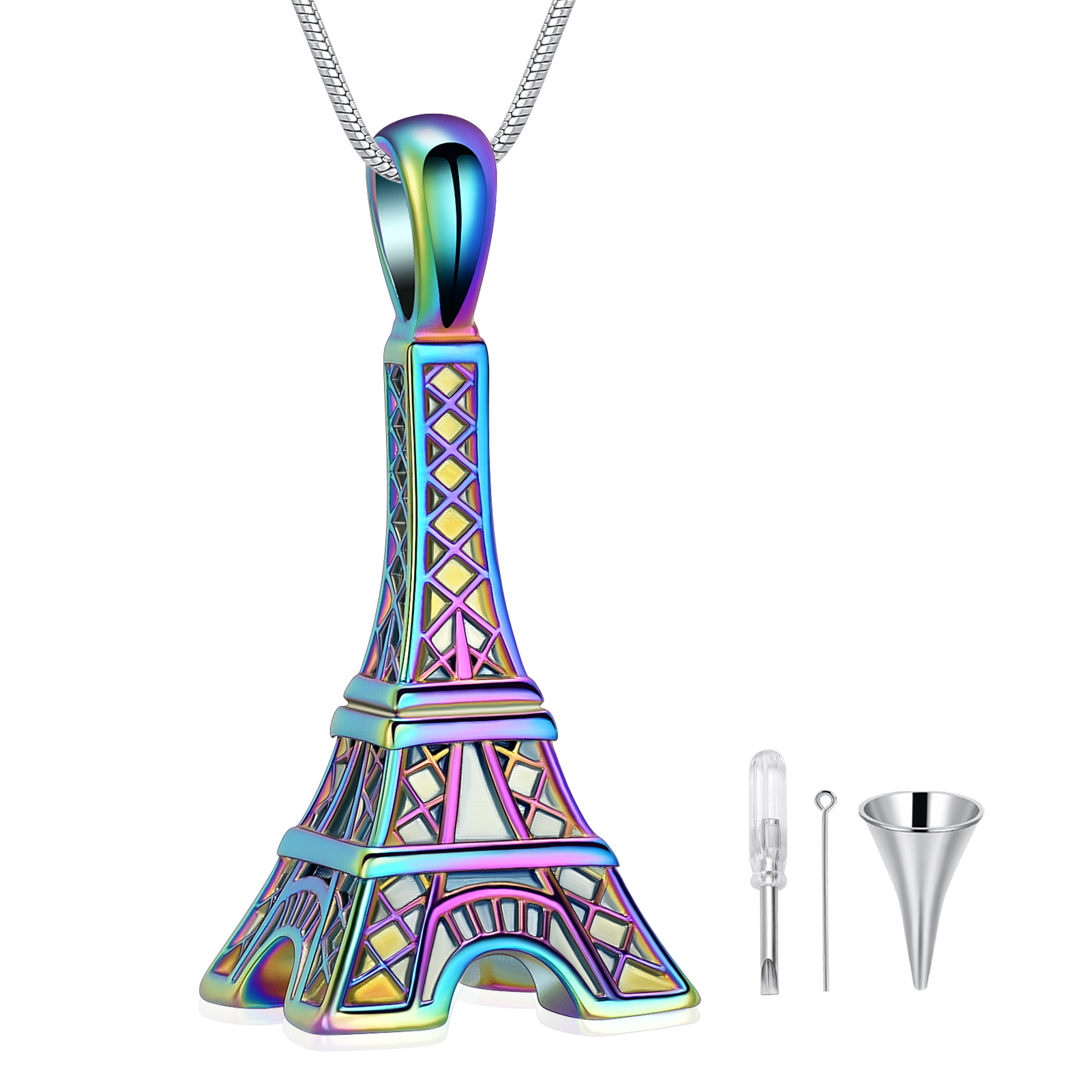 Eiffel Tower Pendant Urn Necklace Paris Jewelry for Mom Women Cremation Jewelry