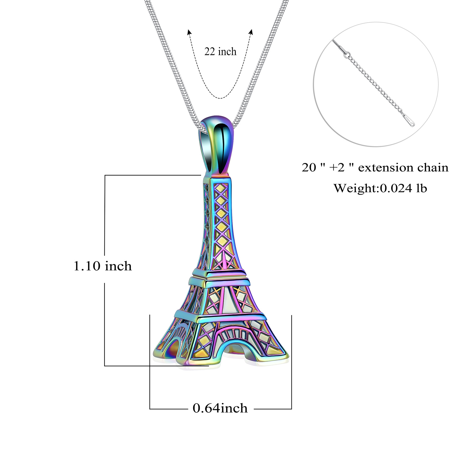 Eiffel Tower Pendant Urn Necklace Paris Jewelry for Mom Women Cremation Jewelry