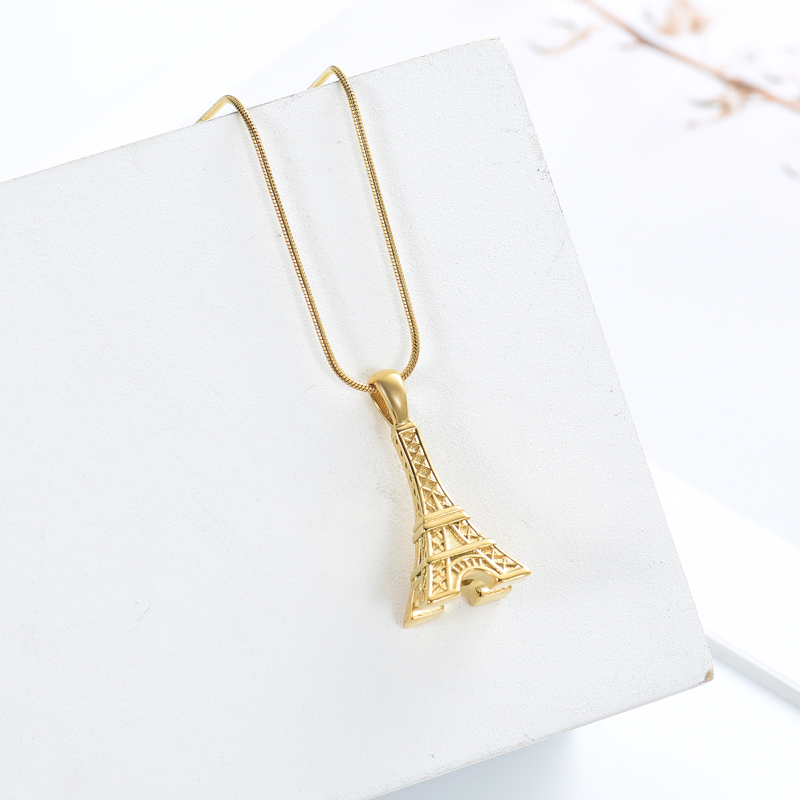 Eiffel Tower Pendant Urn Necklace Paris Jewelry for Mom Women Cremation Jewelry