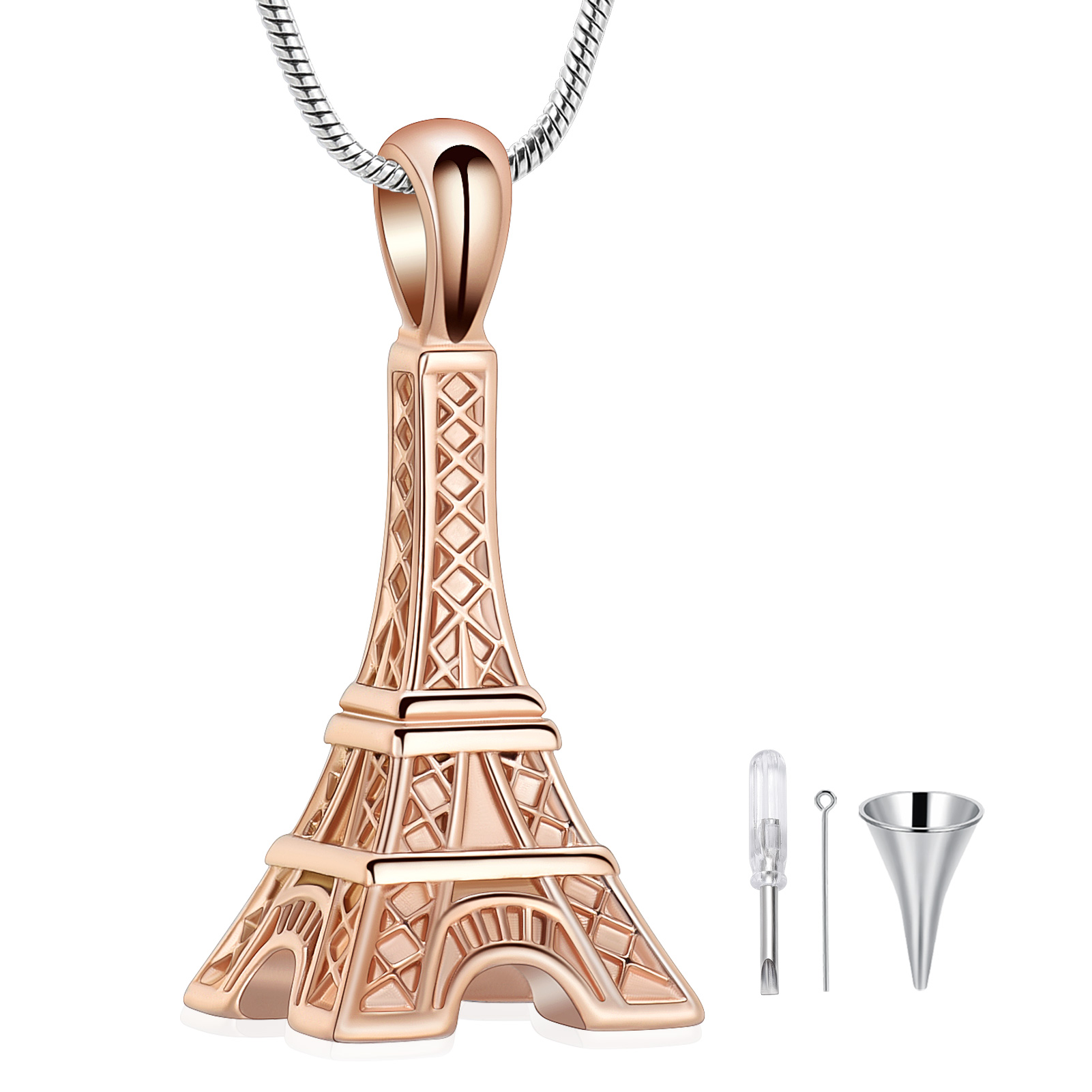 Eiffel Tower Pendant Urn Necklace Paris Jewelry for Mom Women Cremation Jewelry