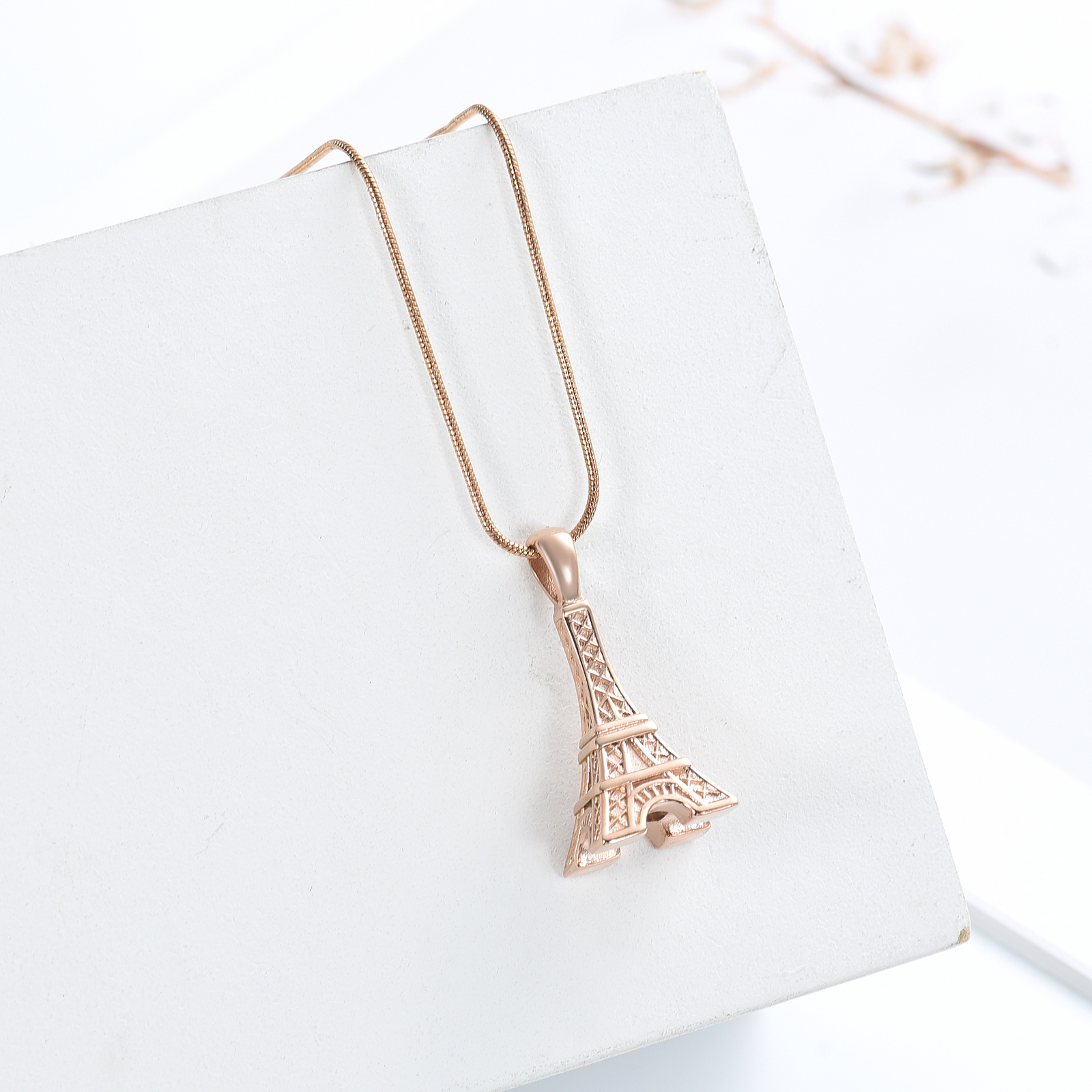 Eiffel Tower Pendant Urn Necklace Paris Jewelry for Mom Women Cremation Jewelry