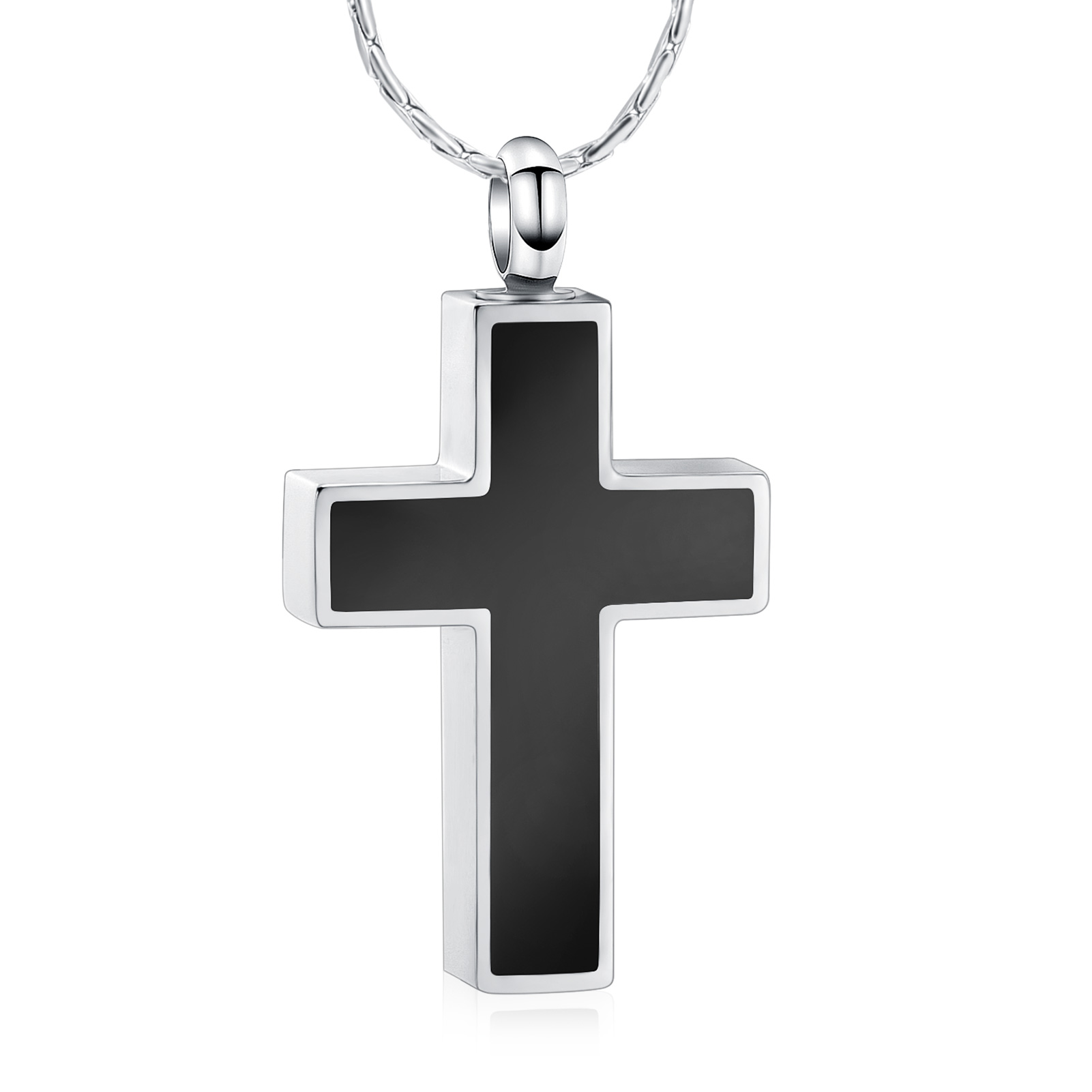 Cross Urn Necklace for Ashes Stainless Steel Cross Pendant Necklace F/ Men Women