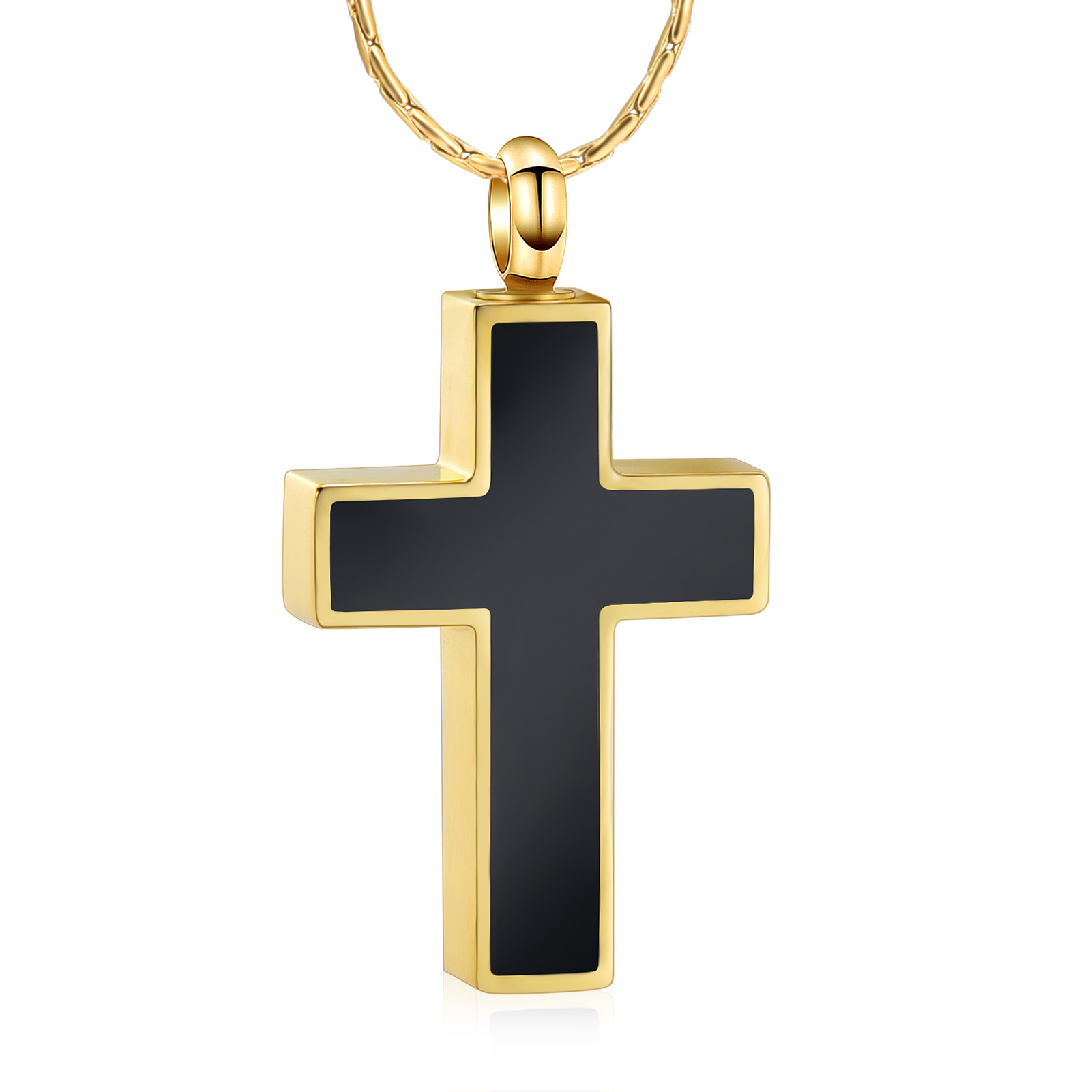 Cross Urn Necklace for Ashes Stainless Steel Cross Pendant Necklace F/ Men Women