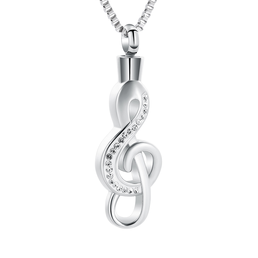Musical Note Necklace Pendant Treble Clef Music Jewelry Urn Necklace for Women