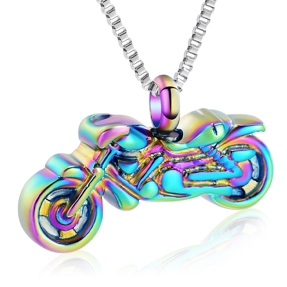 Motorcycle Urn Necklace Cremation Jewelry for Ashes Motorbike Necklace Pendent