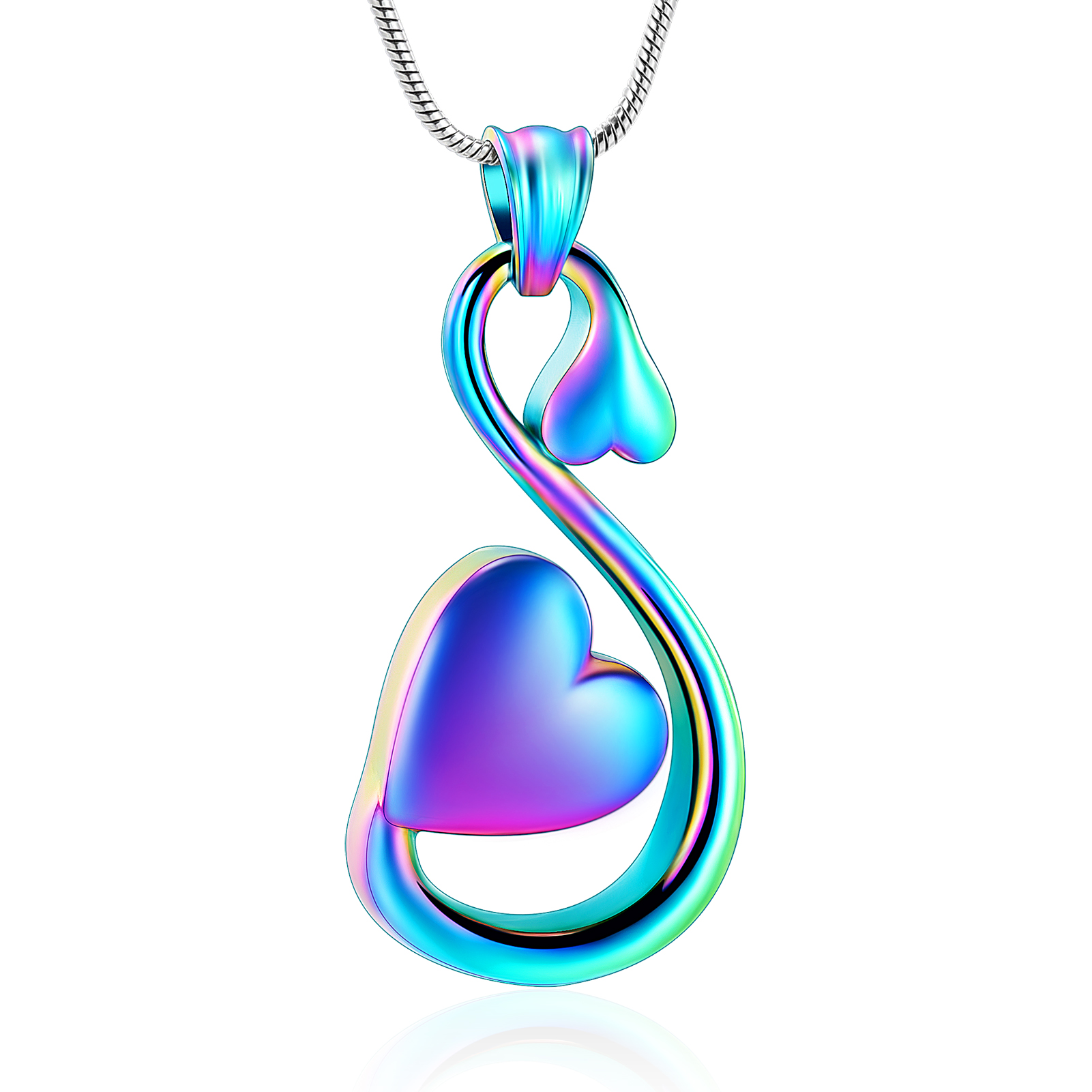 Cremation Urn Necklace Swan Heart Pendant For Pet Ashes Woman's Gift Jewelry