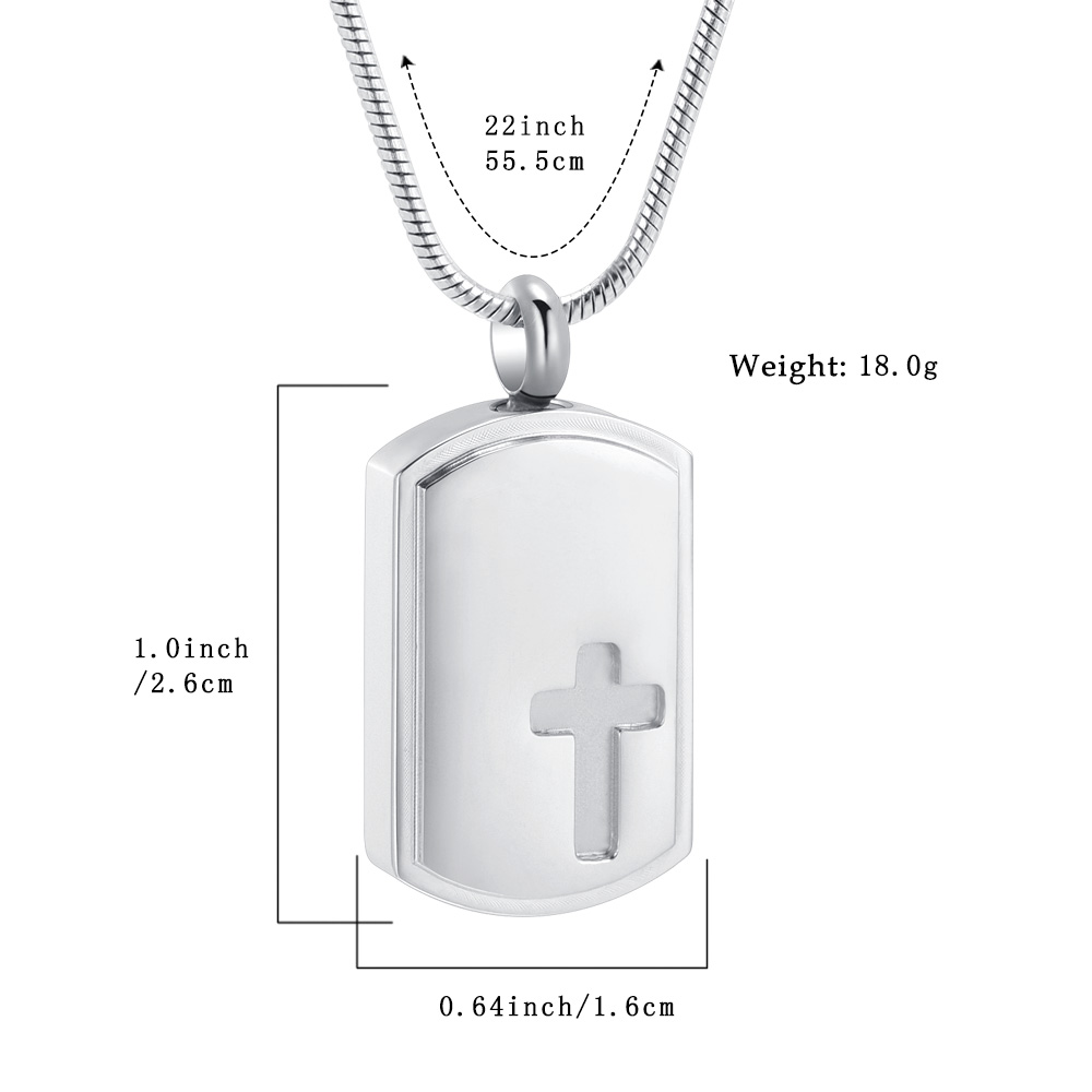 Cremation Keepsake Necklace Urn Cross Pendant For Human Ashes Memorial Jewelry