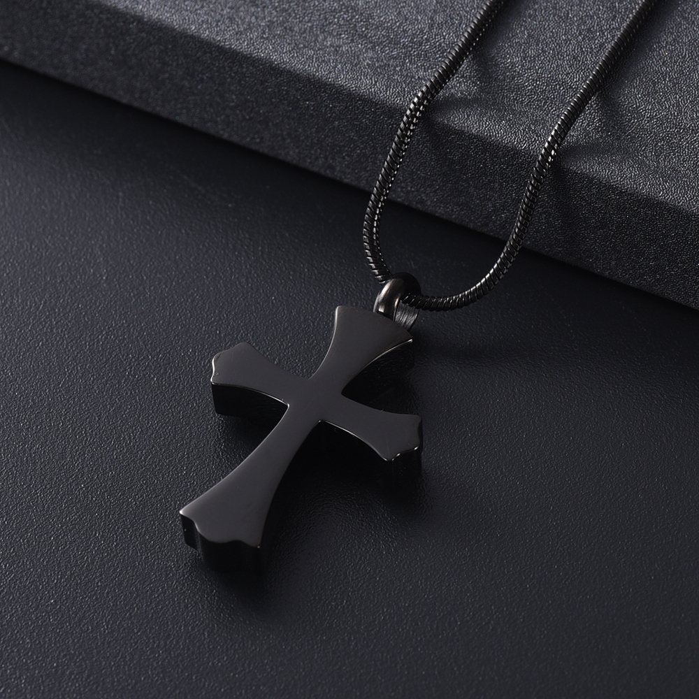 Cross Necklace for Ashes -Stainless Steel Keepsake Religious Cross Cremation Urn