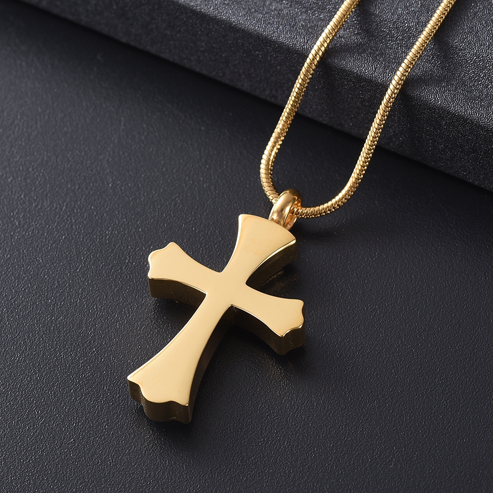 Cross Necklace for Ashes -Stainless Steel Keepsake Religious Cross Cremation Urn