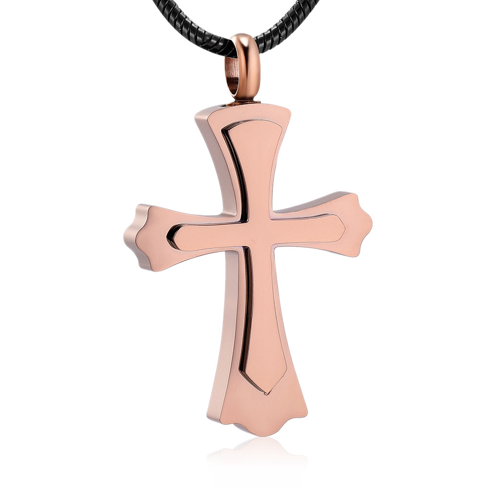 Cross Necklace for Ashes -Stainless Steel Keepsake Religious Cross Cremation Urn