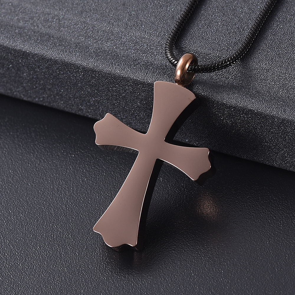 Cross Necklace for Ashes -Stainless Steel Keepsake Religious Cross Cremation Urn