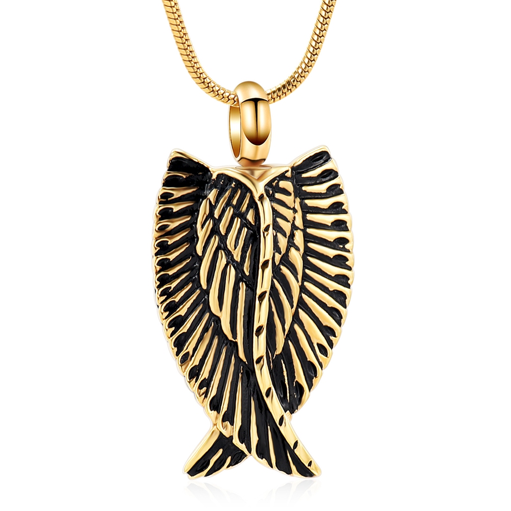 Wings Urn Necklace Pendant For Ashes Keepsake Women Men Cremation Jewelry