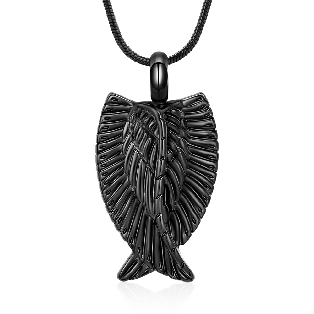 Wings Urn Necklace Pendant For Ashes Keepsake Women Men Cremation Jewelry