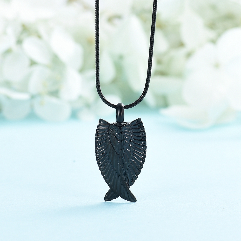 Wings Urn Necklace Pendant For Ashes Keepsake Women Men Cremation Jewelry