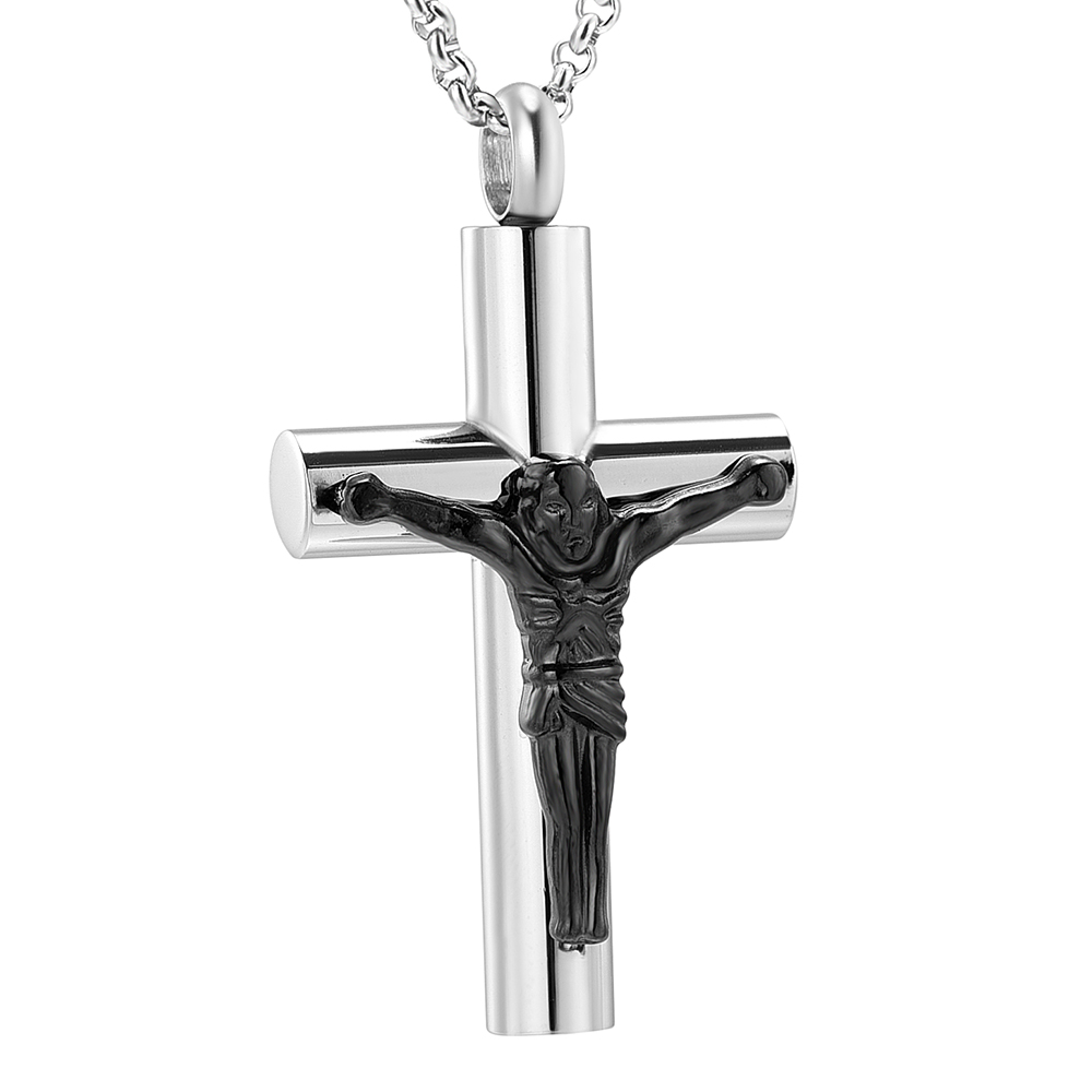 Cross Cremation Necklace Women Men Memorial Pendant For Ashes Keepsake Jewelry