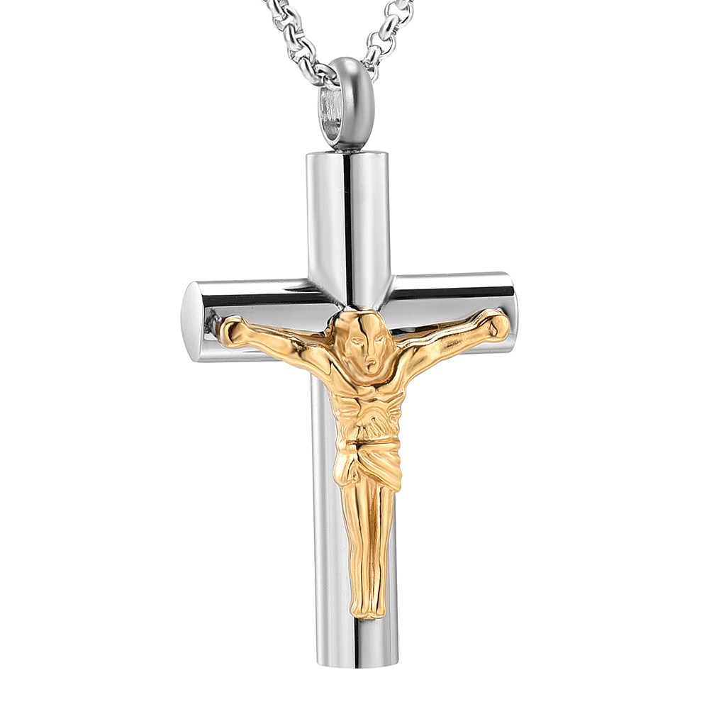 Cross Cremation Necklace Women Men Memorial Pendant For Ashes Keepsake Jewelry