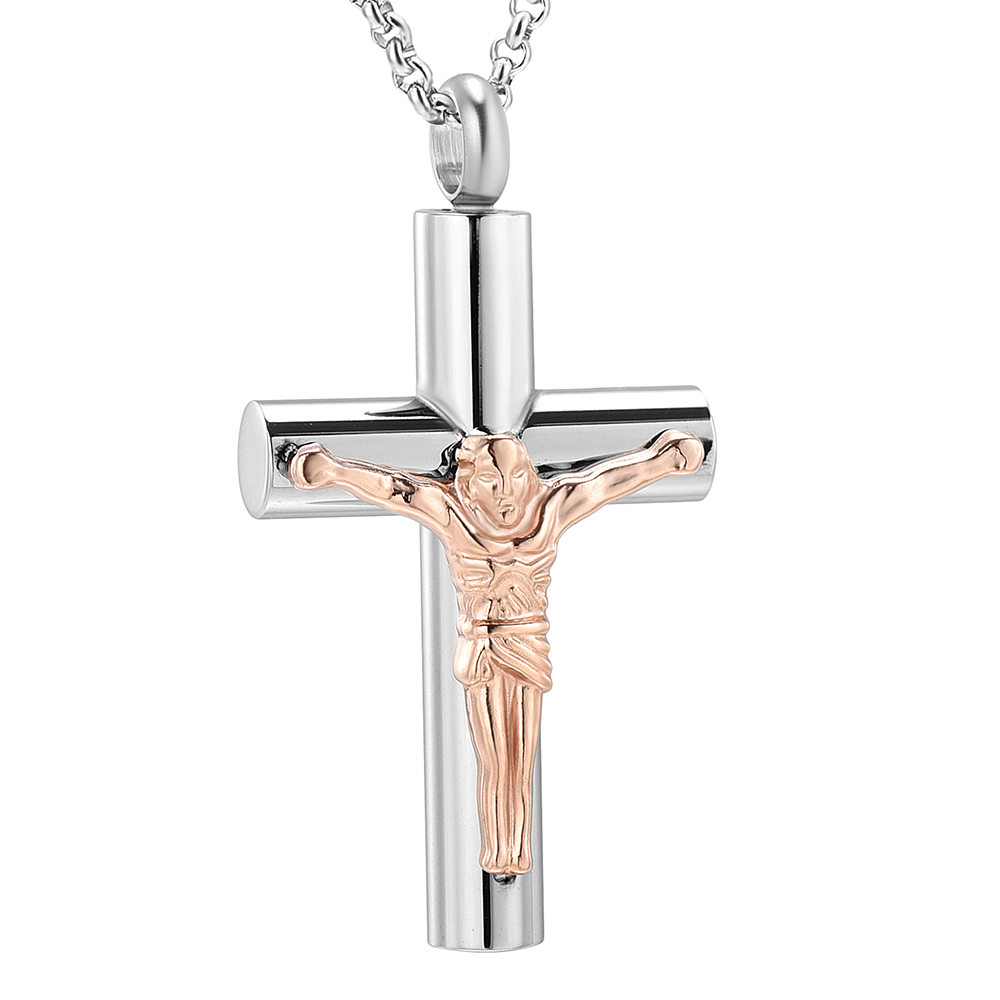 Cross Cremation Necklace Women Men Memorial Pendant For Ashes Keepsake Jewelry