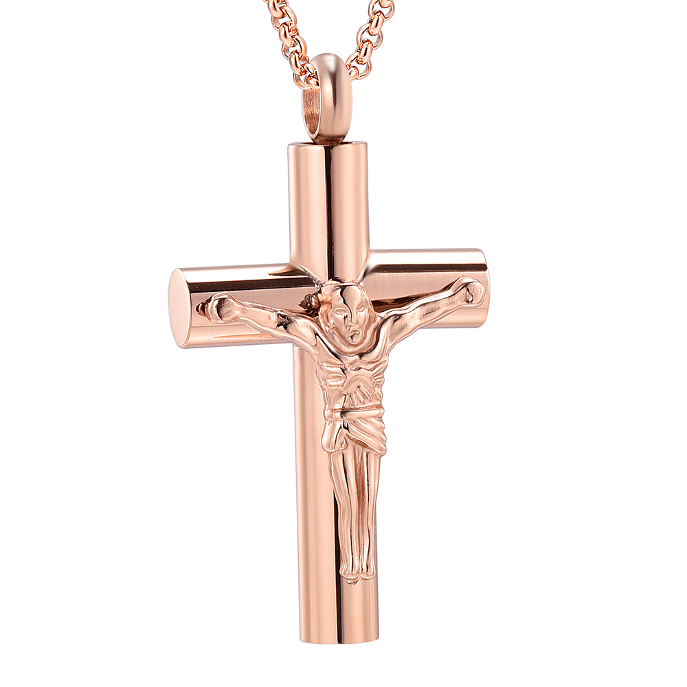 Cross Cremation Necklace Women Men Memorial Pendant For Ashes Keepsake Jewelry