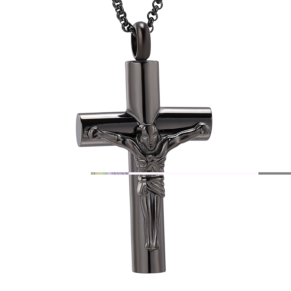 Cross Cremation Necklace Women Men Memorial Pendant For Ashes Keepsake Jewelry