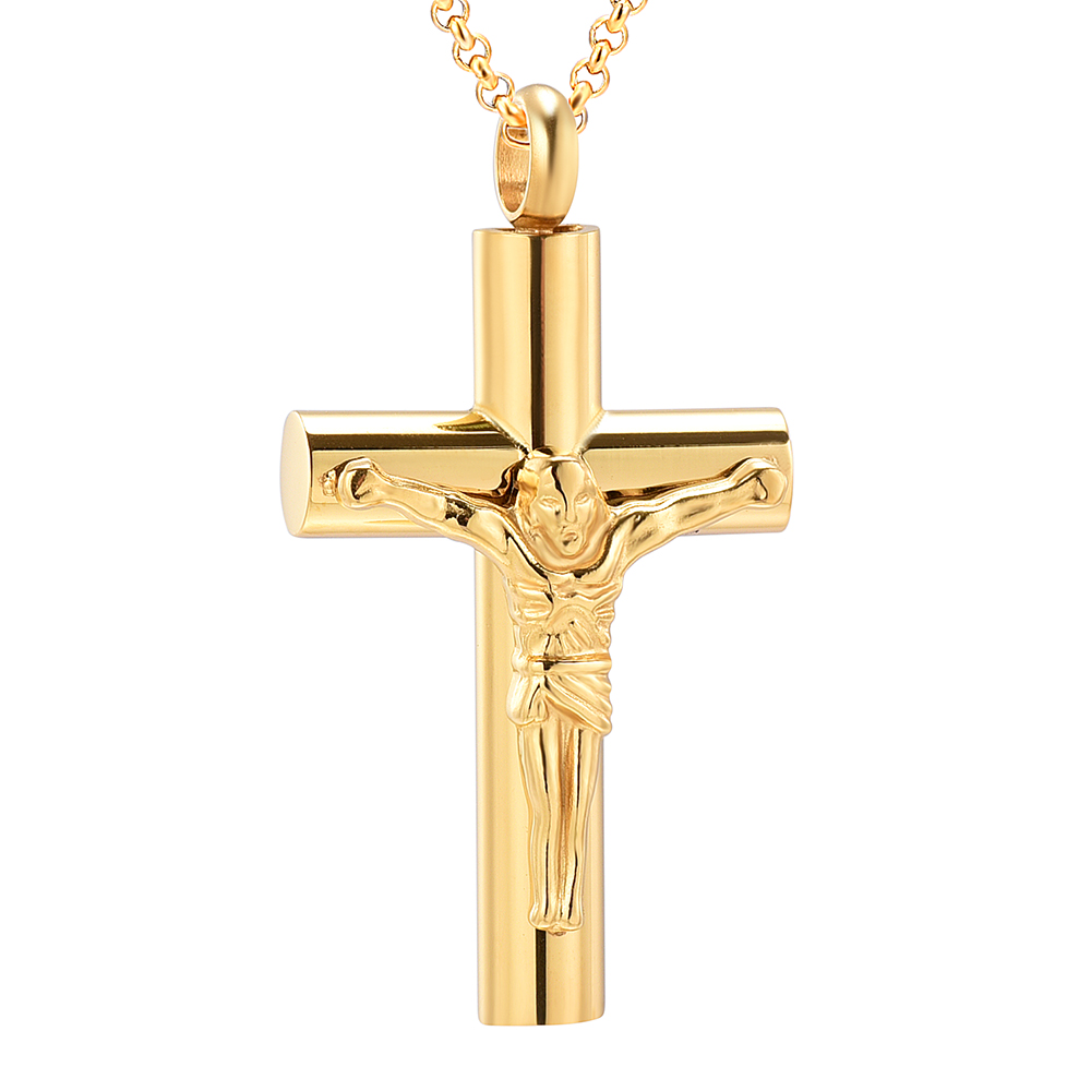 Cross Cremation Necklace Women Men Memorial Pendant For Ashes Keepsake Jewelry