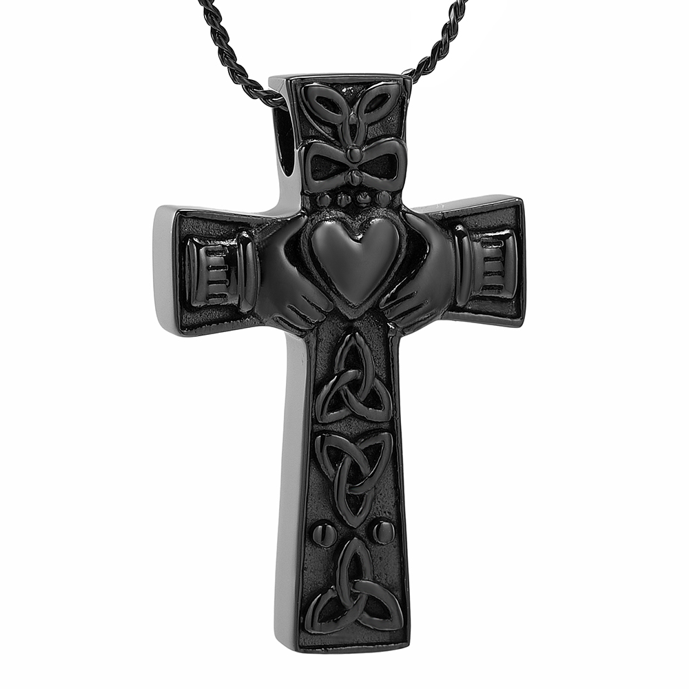 Customized Pendant Necklace Cross Shape Urn For Ashes Memorial Cremation Jewelry